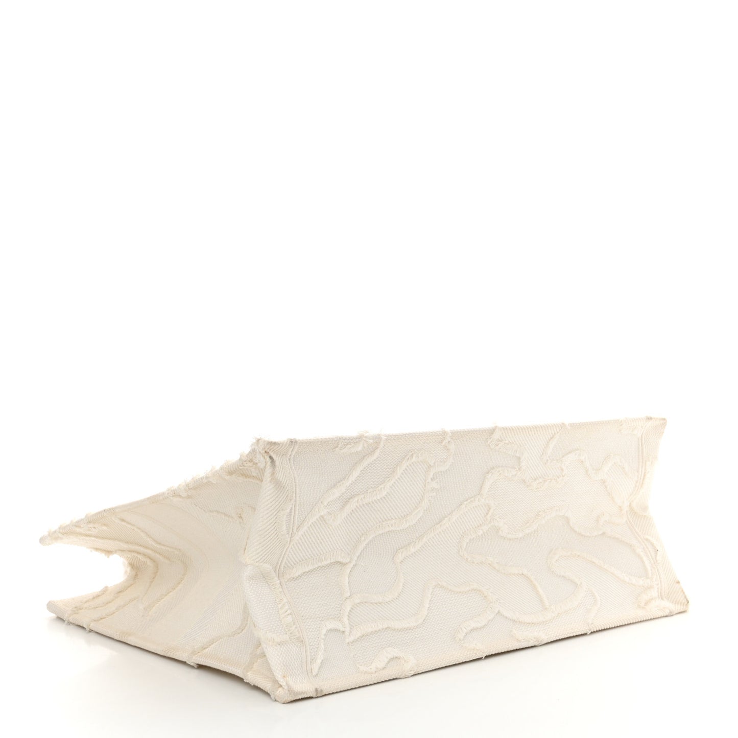 Canvas Embroidered Camouflage Large Book Tote White