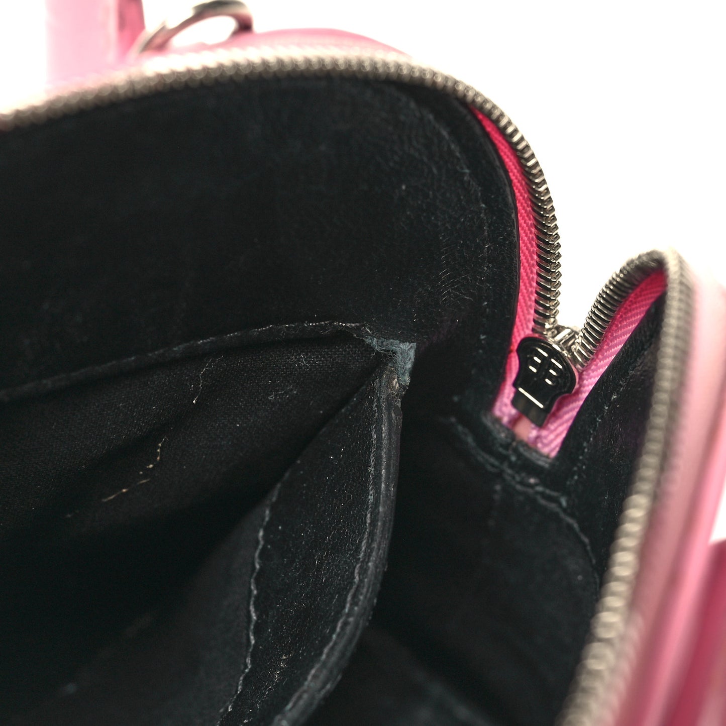 Semi Shiny Calfskin Rivet Crocodile Embossed XXS Ville Top Handle Bag Pink