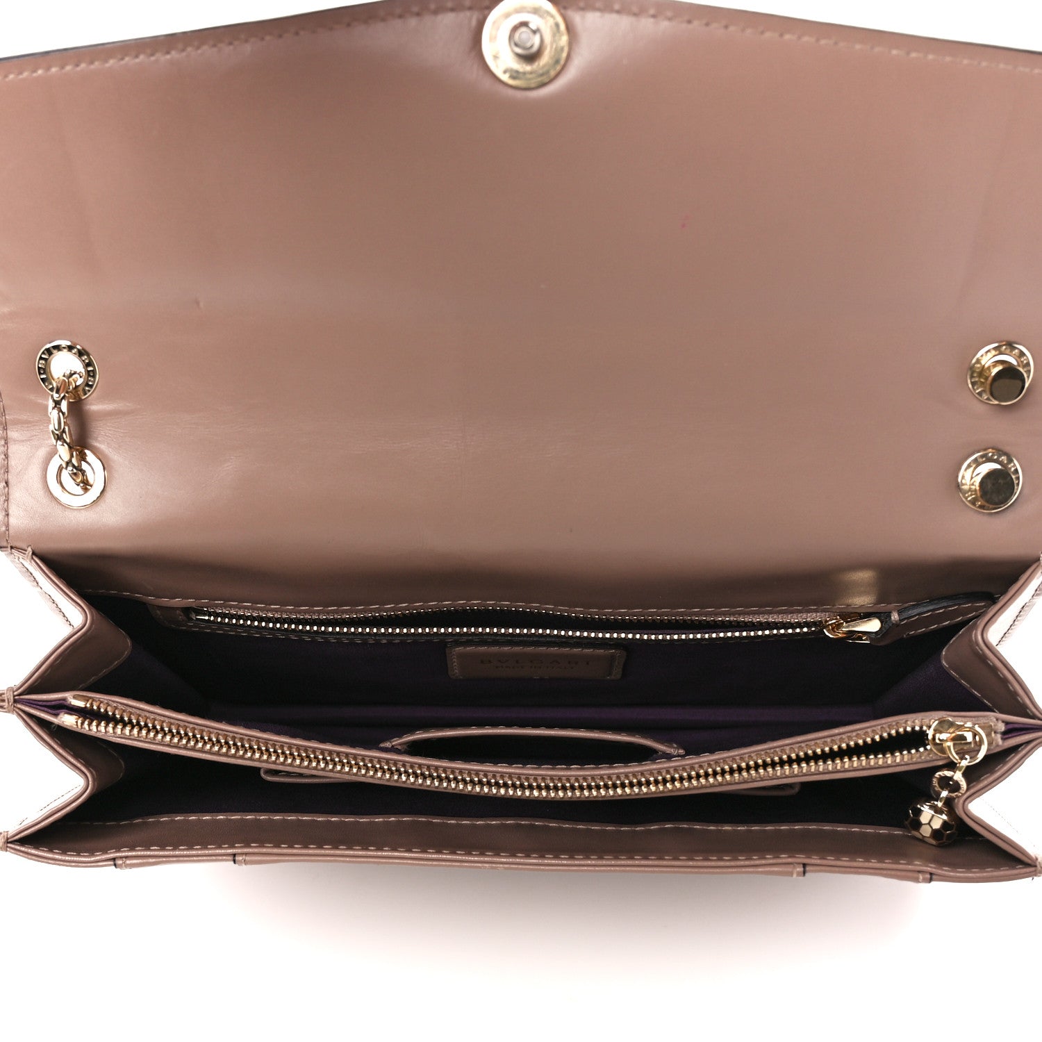 Bulgari Calfskin Serpenti Forever Crossbody Bag Beige 6 of 13