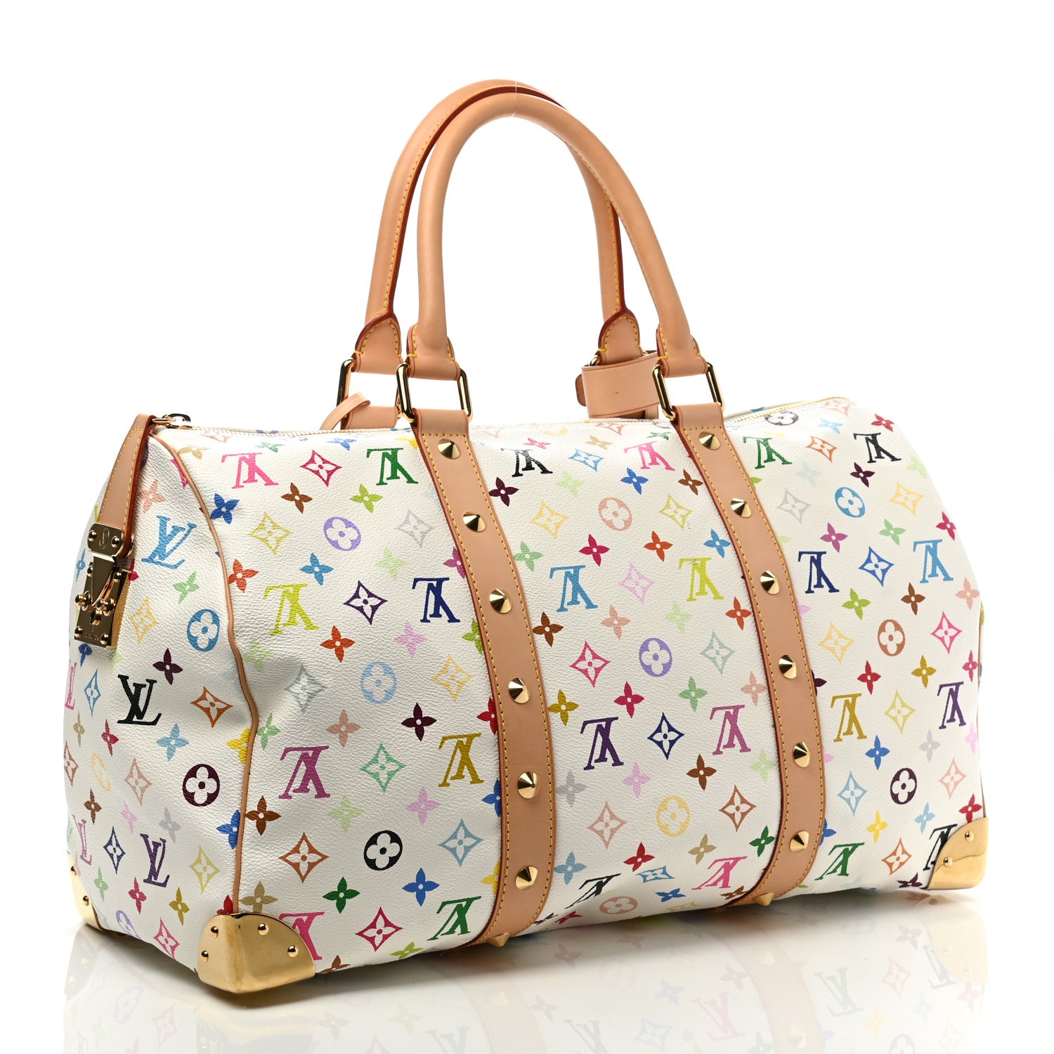 Louis Vuitton Monogram Multicolor Keepall 45 White 3 of 14