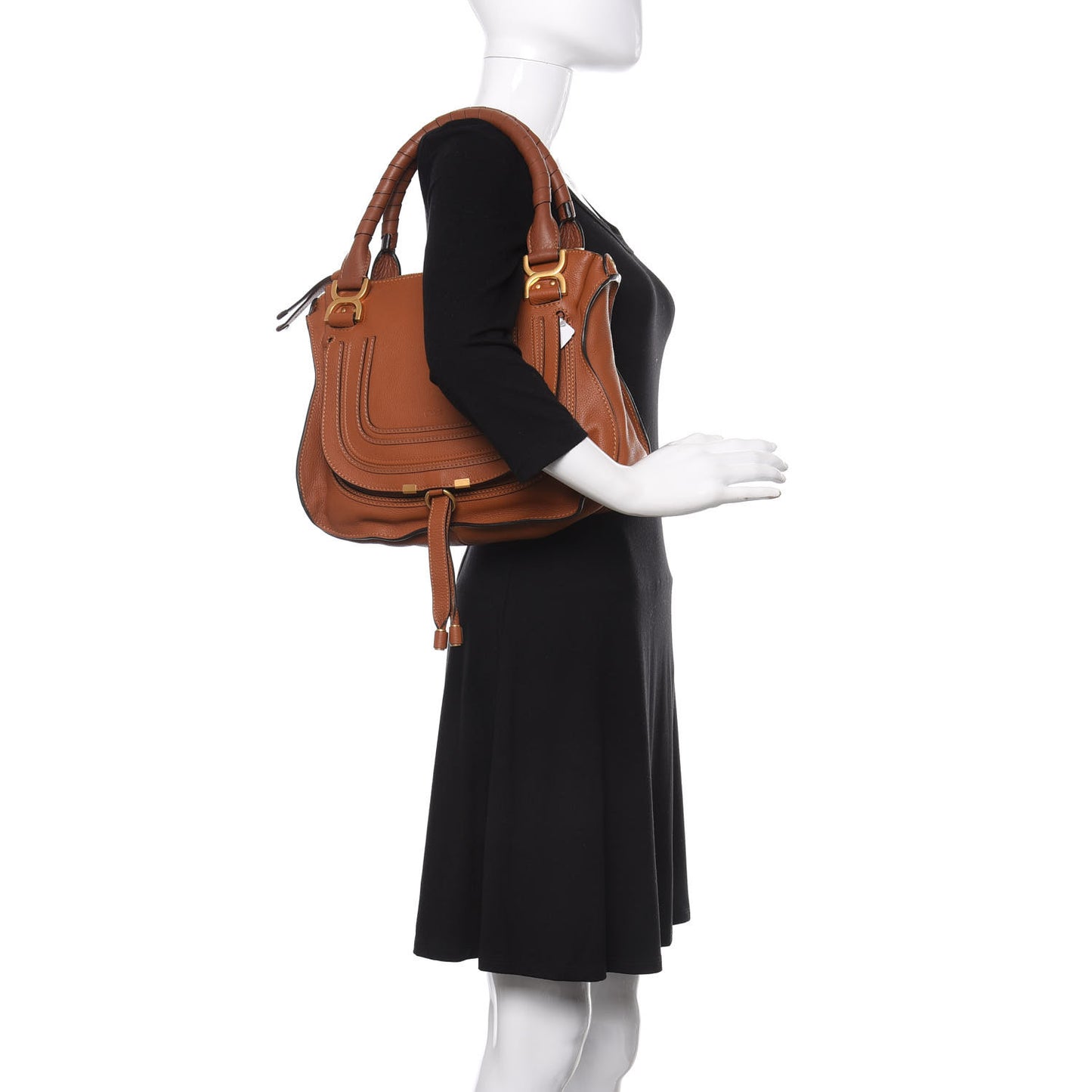 Calfskin Medium Marcie Satchel Tan