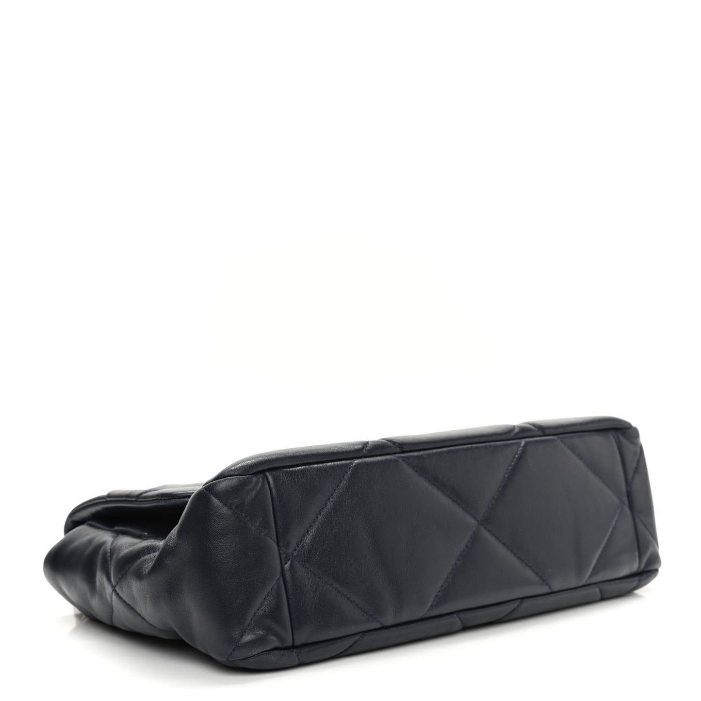Goatskin Quilted Large Chanel 19 Flap Navy