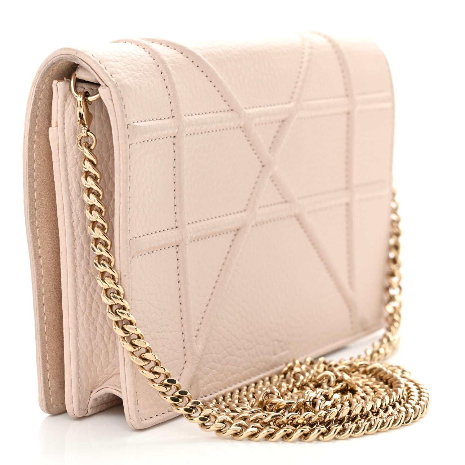 Christian Dior Grained Calfskin Diorama Wallet on Chain Pouch Rose Poudre 3 of 12