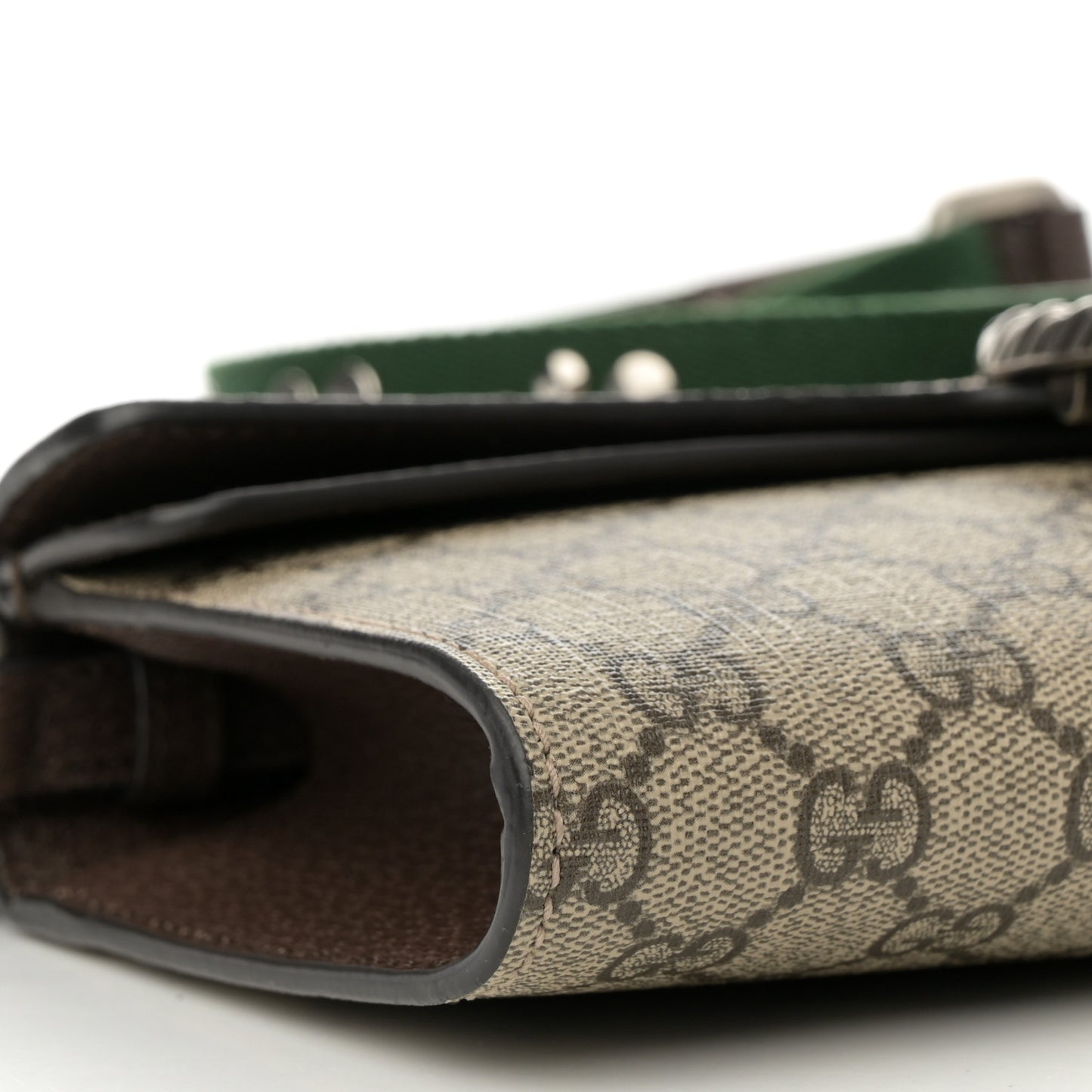 GG Supreme Web Monogram Textured Dollar Calfskin Dionysus Small Shoulder Bag Beige Ebony New Acero