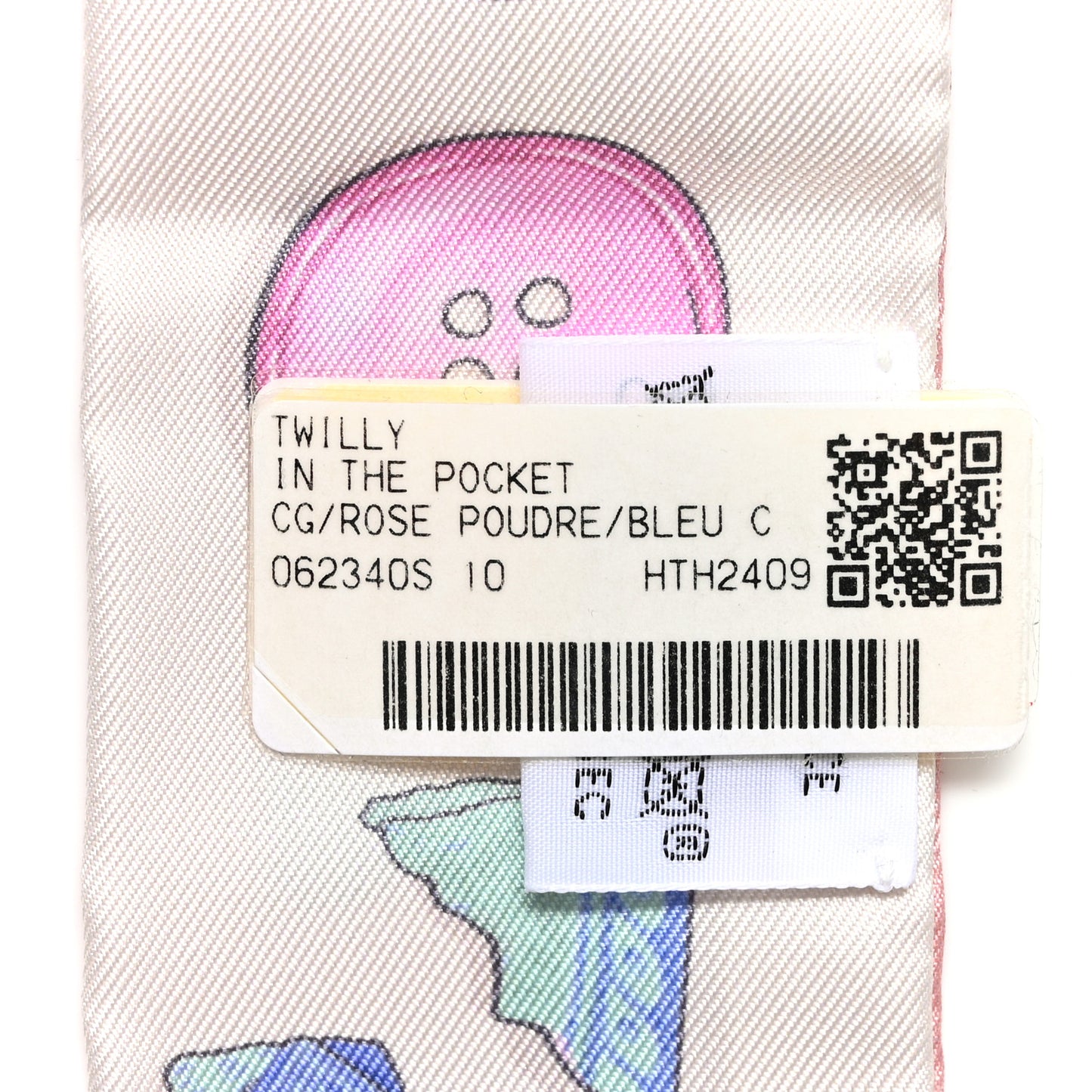 Silk In The Pocket Twilly Rose Poudre Blue Ciel