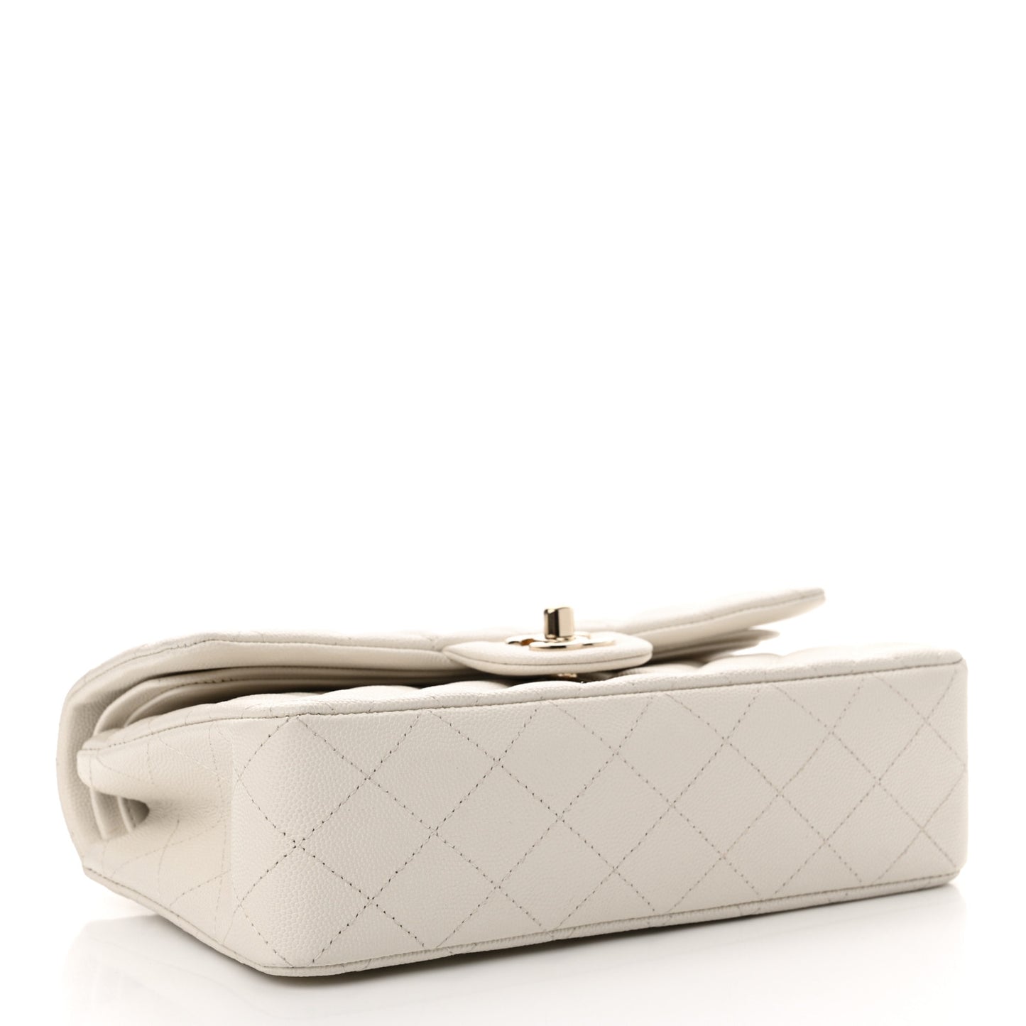 Caviar Quilted Small Double Flap White