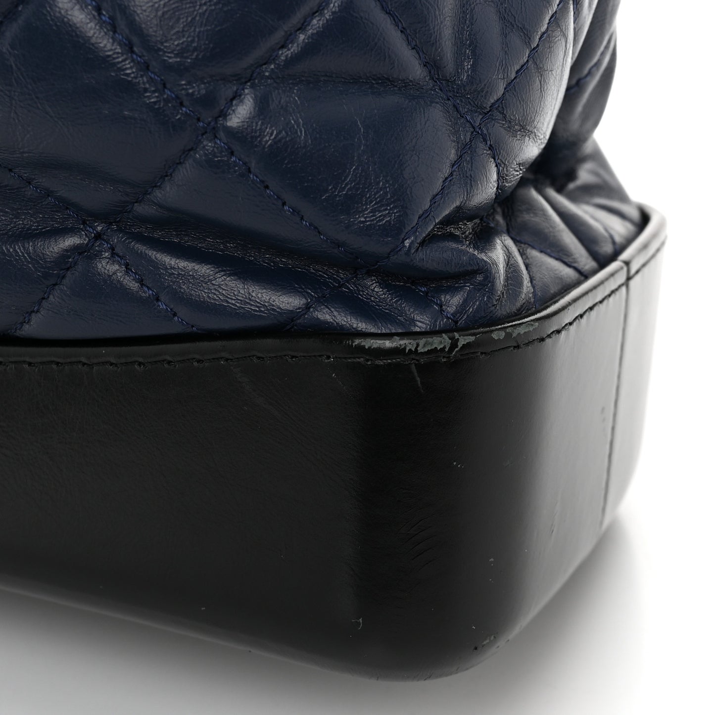 Aged Calfskin Quilted Gabrielle Backpack Navy Black