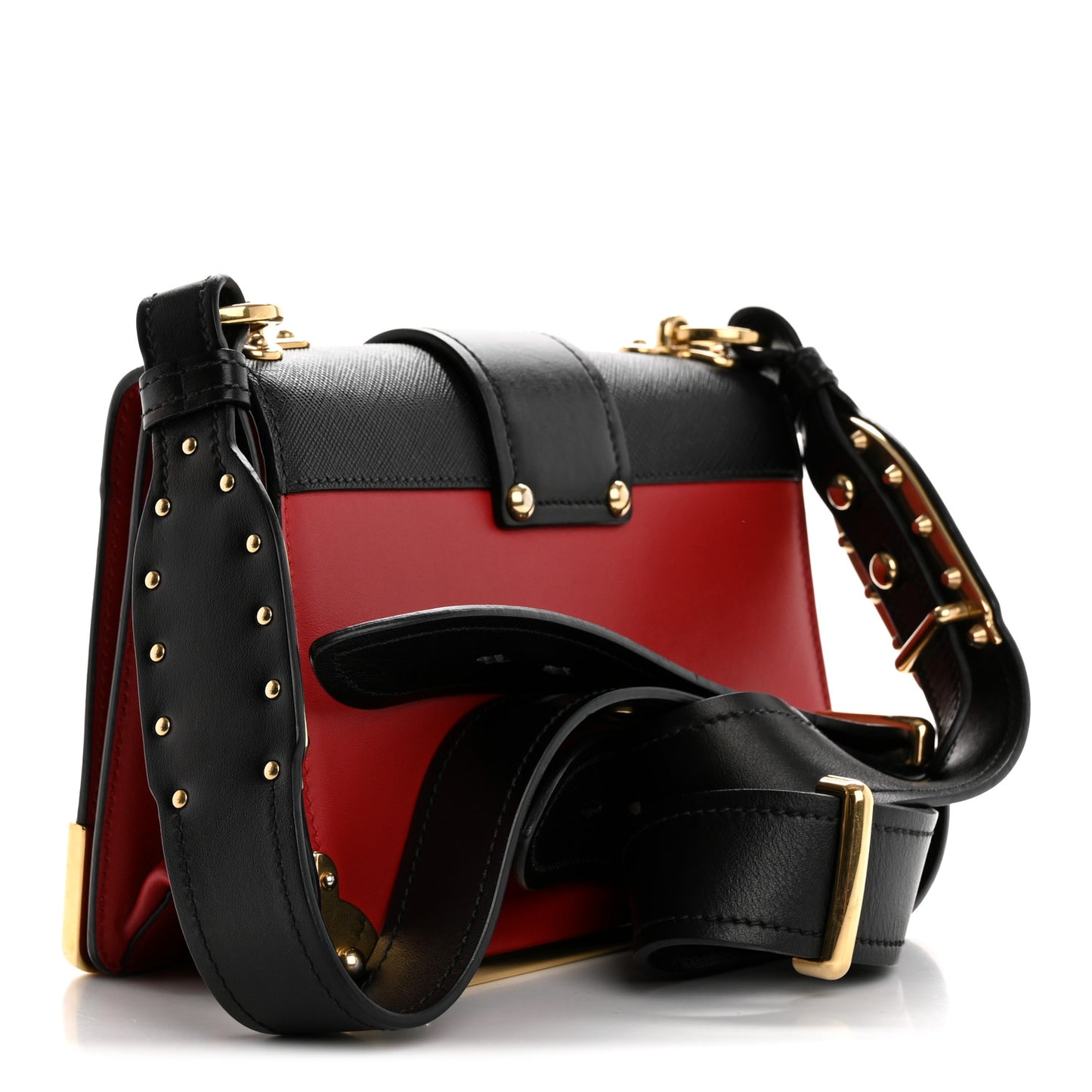 City Calfskin Saffiano Cahier Hearts Bag Fuoco Black