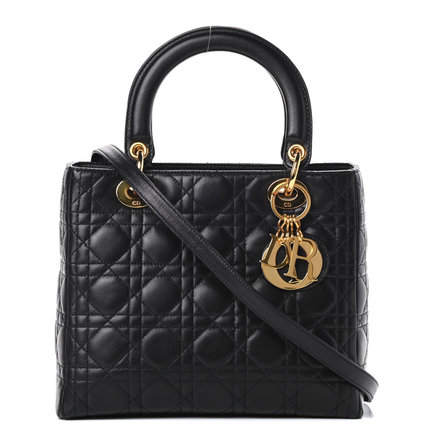 Lambskin Cannage Medium Lady Dior Black