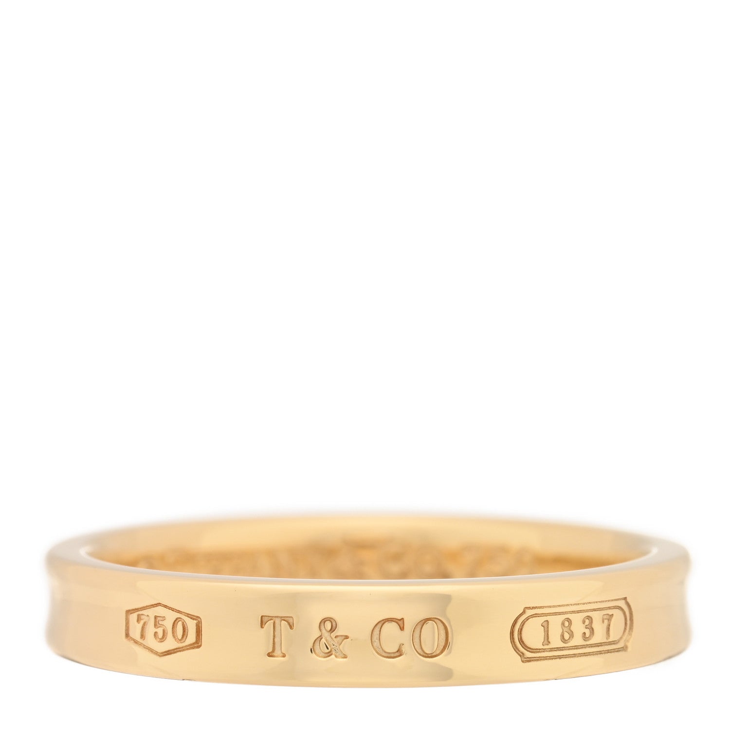 Tiffany 18K Yellow Gold Narrow 1837 Ring 66 11.5 1 of 4