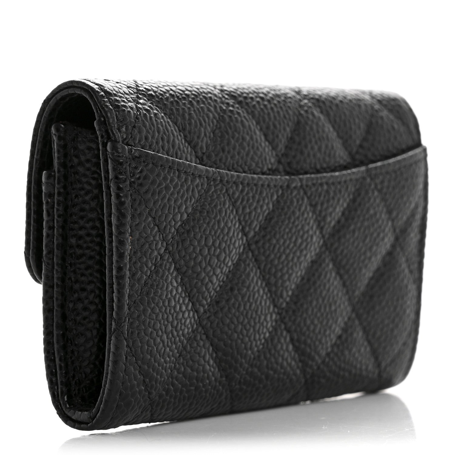 Chanel Caviar Quilted Flap Card Holder Wallet Black 3 of 9