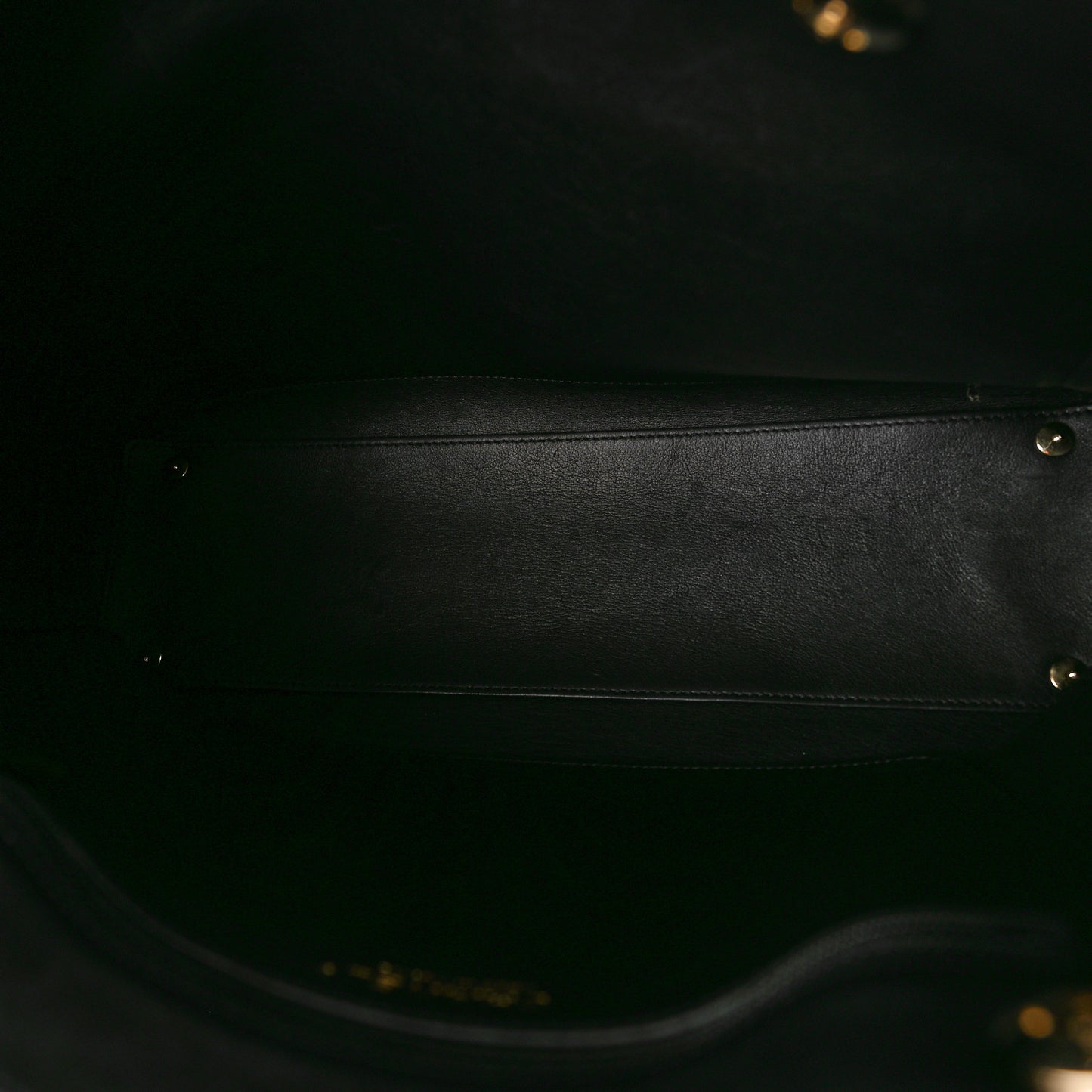 Lambskin Stitched Essential Shopping Tote Black