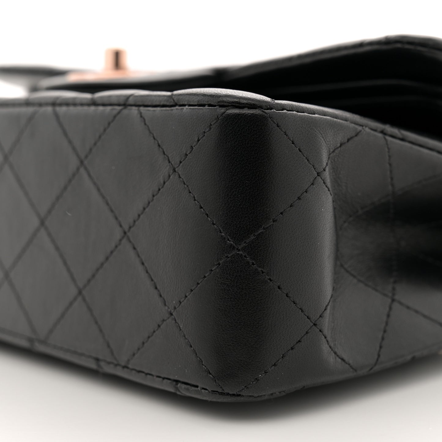 Lambskin Quilted Small Double Flap Black