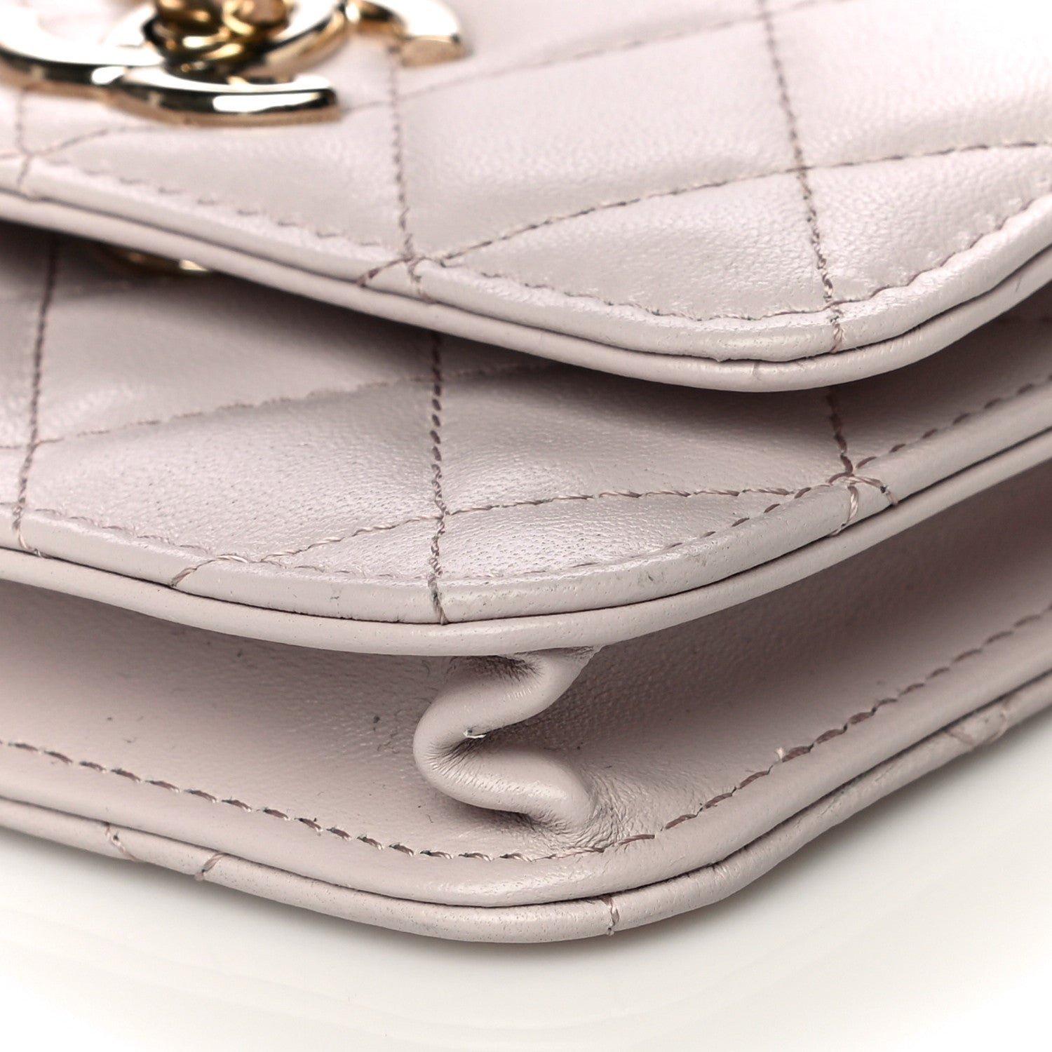 Chanel Lambskin Quilted Trendy CC Card Holder On Chain Light Pink 11 of 12