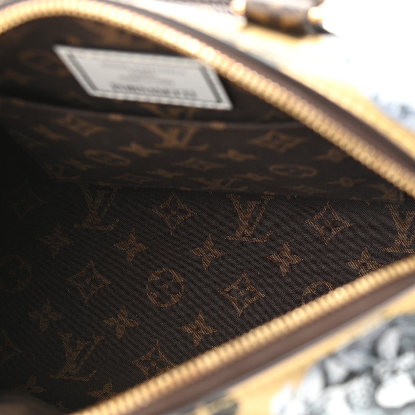 X FORNASETTI Calfskin Fornasetti Speedy Bandouliere 25 Gold