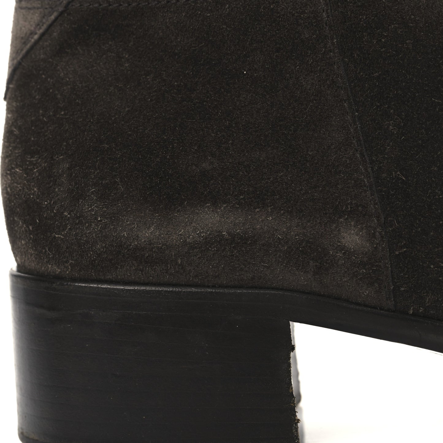 Suede Metal Triangle Logo Boots 41 Brown
