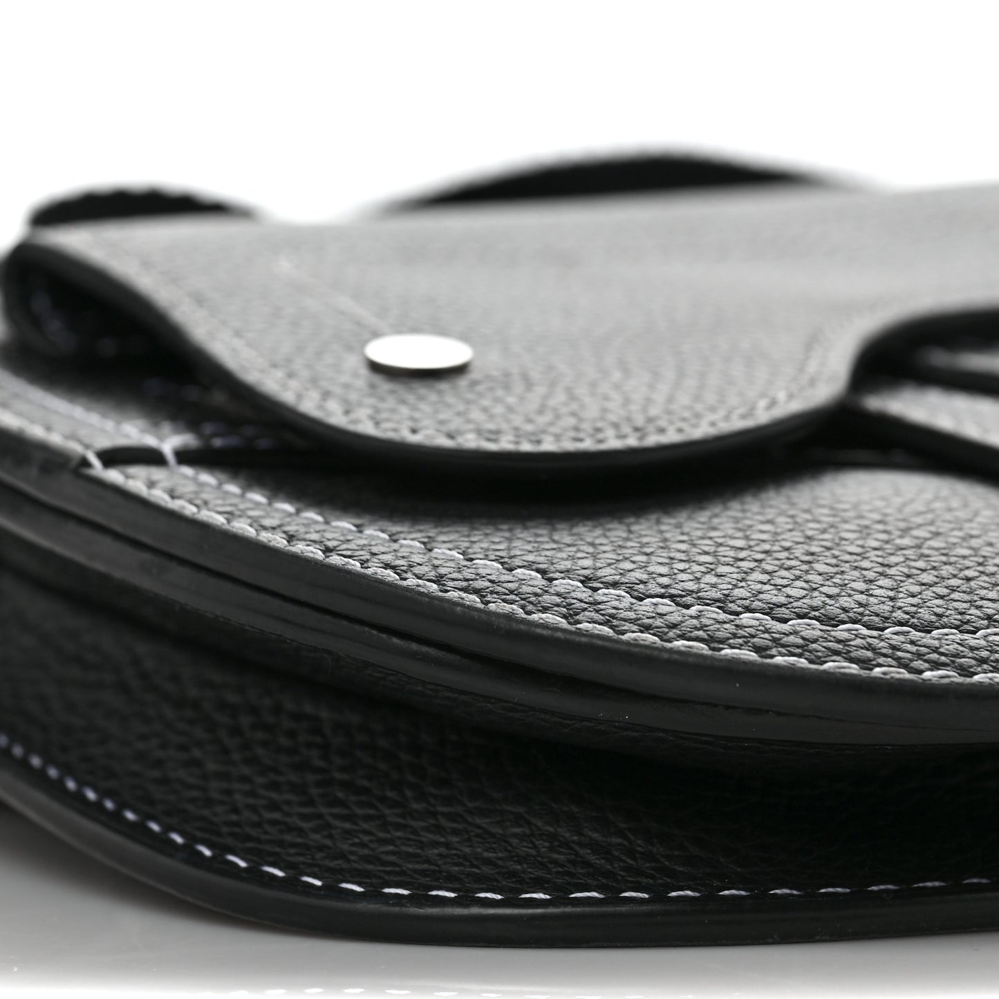 X KAWS Grained Calfskin Saddle Pouch Black