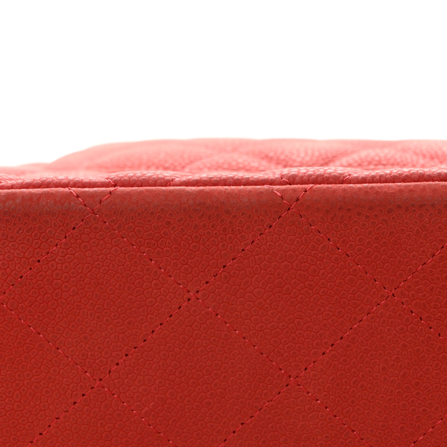 Iridescent Caviar Quilted Jumbo Double Flap Coral