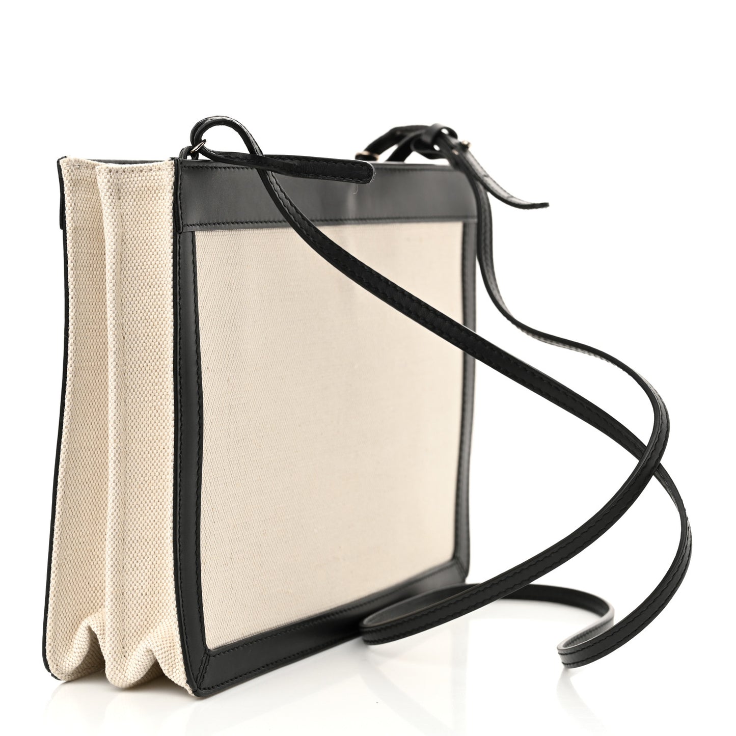 Cotton Canvas Pochette Crossbody Bag Black