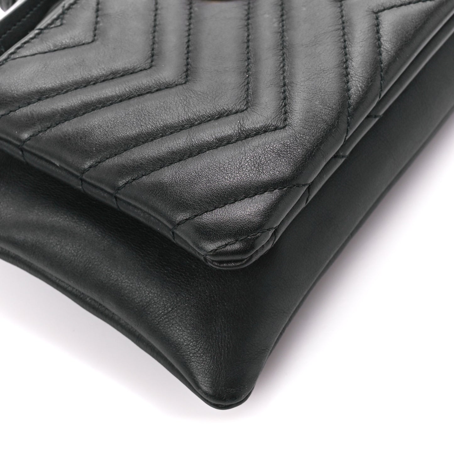 Calfskin Matelasse Small GG Marmont Double Zip Shoulder Bag Black