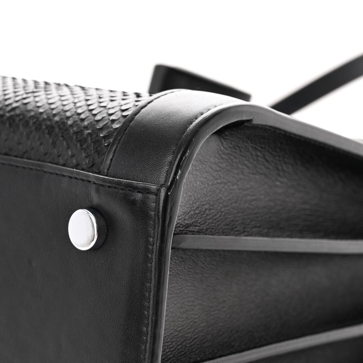 Python Calfskin Embossed Small Sac de Jour Black