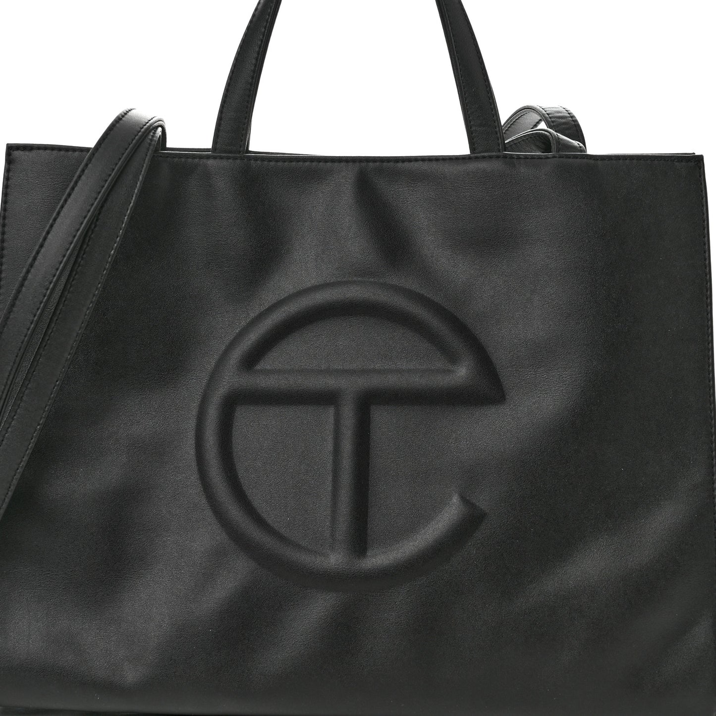 Vegan Leather Medium Shopping Bag Black