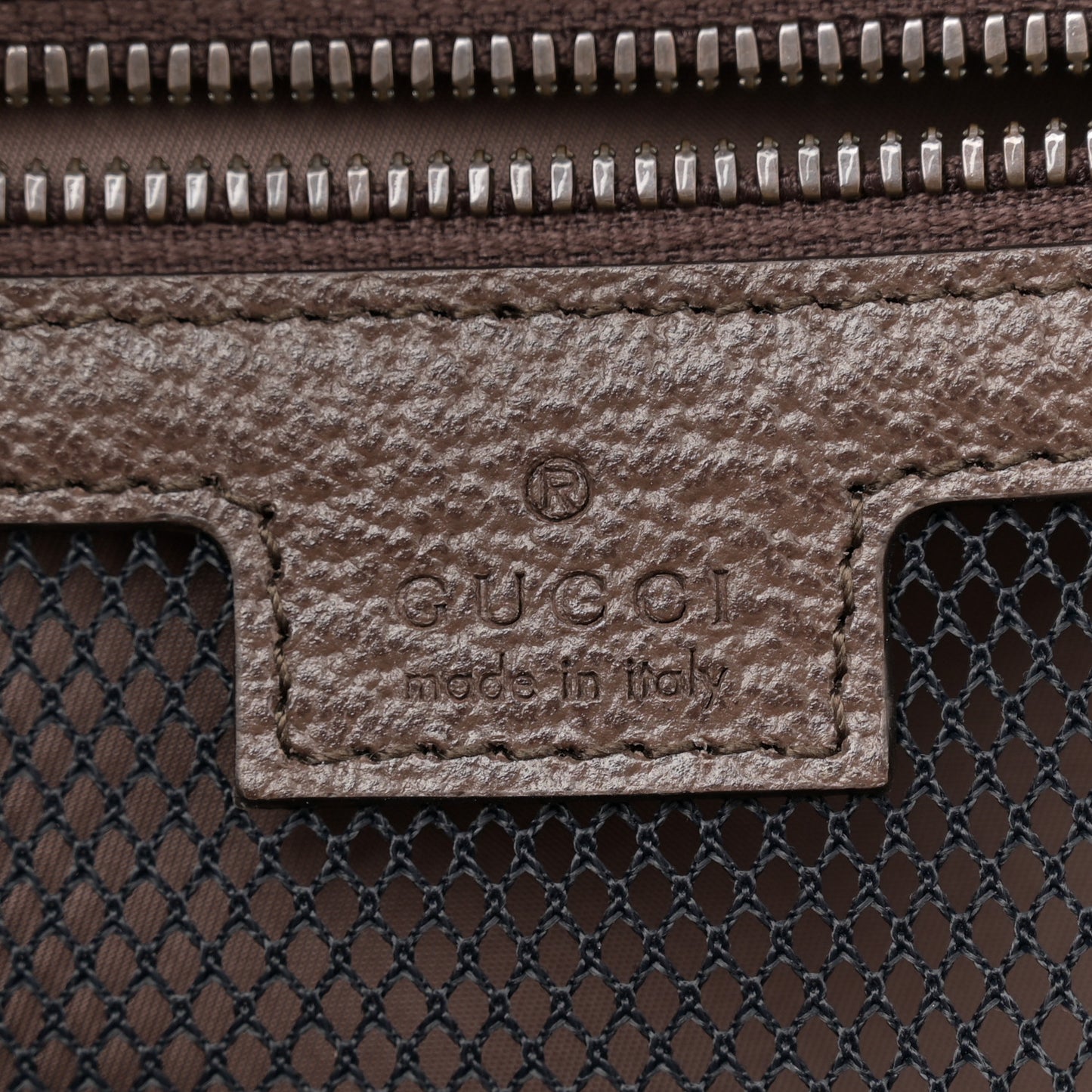 GG Supreme Monogram Textured Dollar Web Savoy Travel Shoe Bag Beige Ebony New Acero