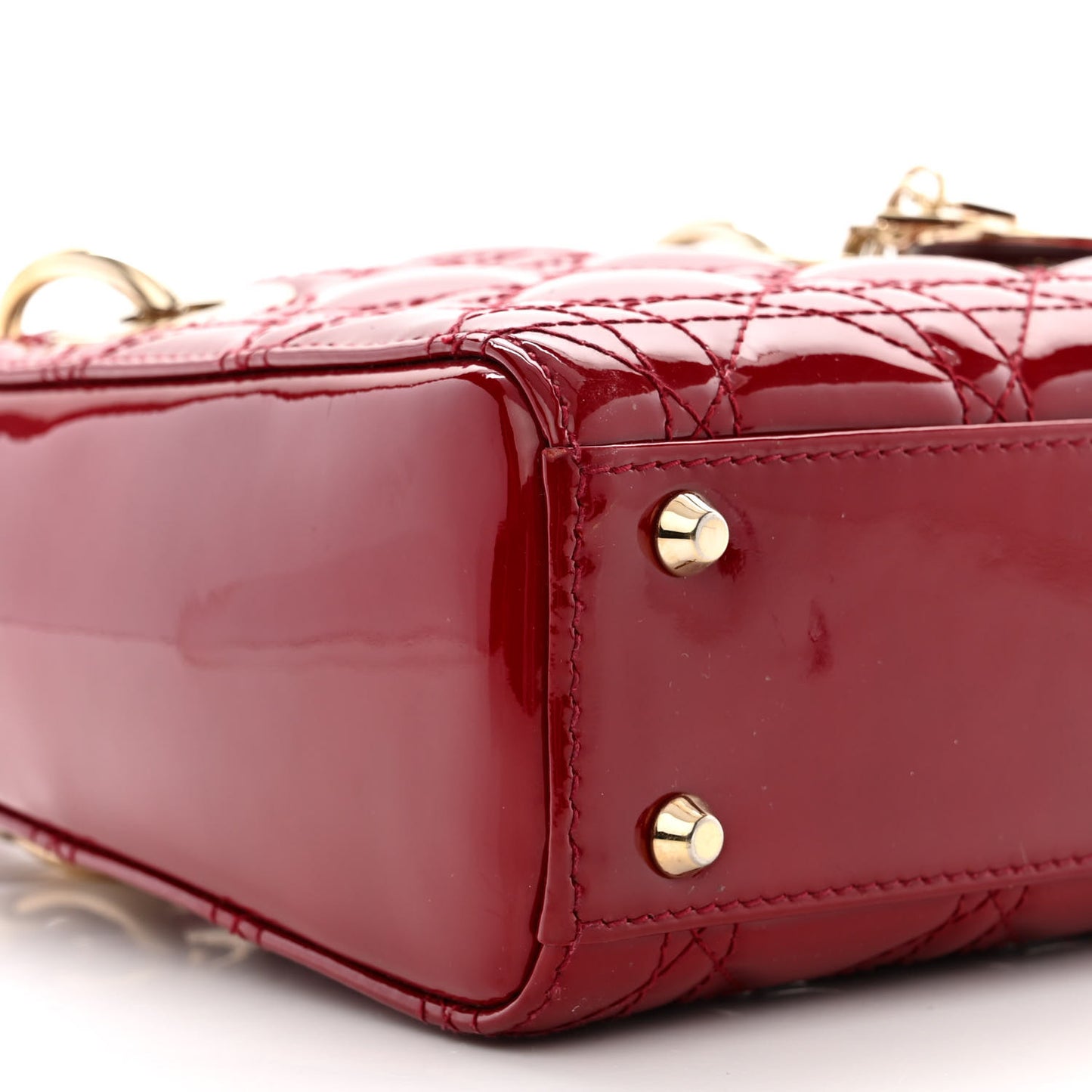 Patent Cannage Mini Lady Dior Red