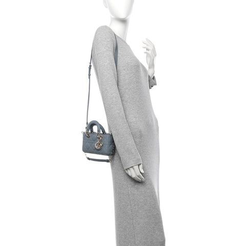 Lambskin Cannage Micro Lady D-Joy Cloud Blue