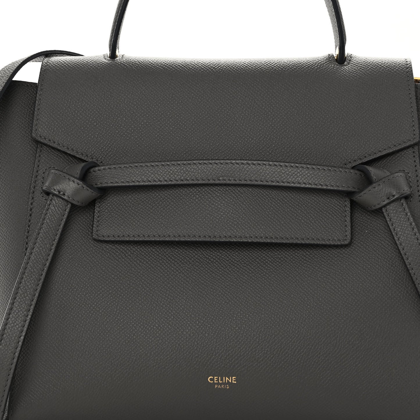 Grained Calfskin Micro Belt Bag Grey