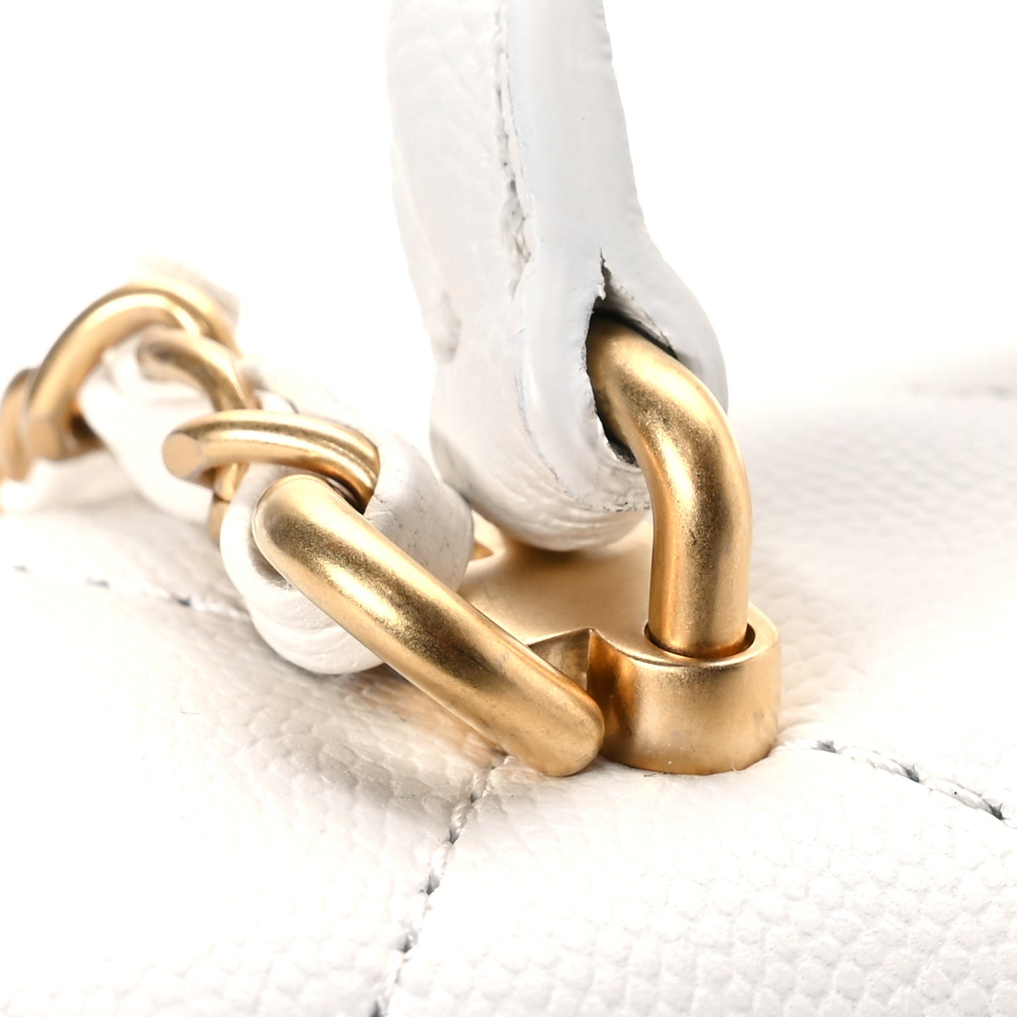 Caviar Quilted Mini Top Handle Flap White
