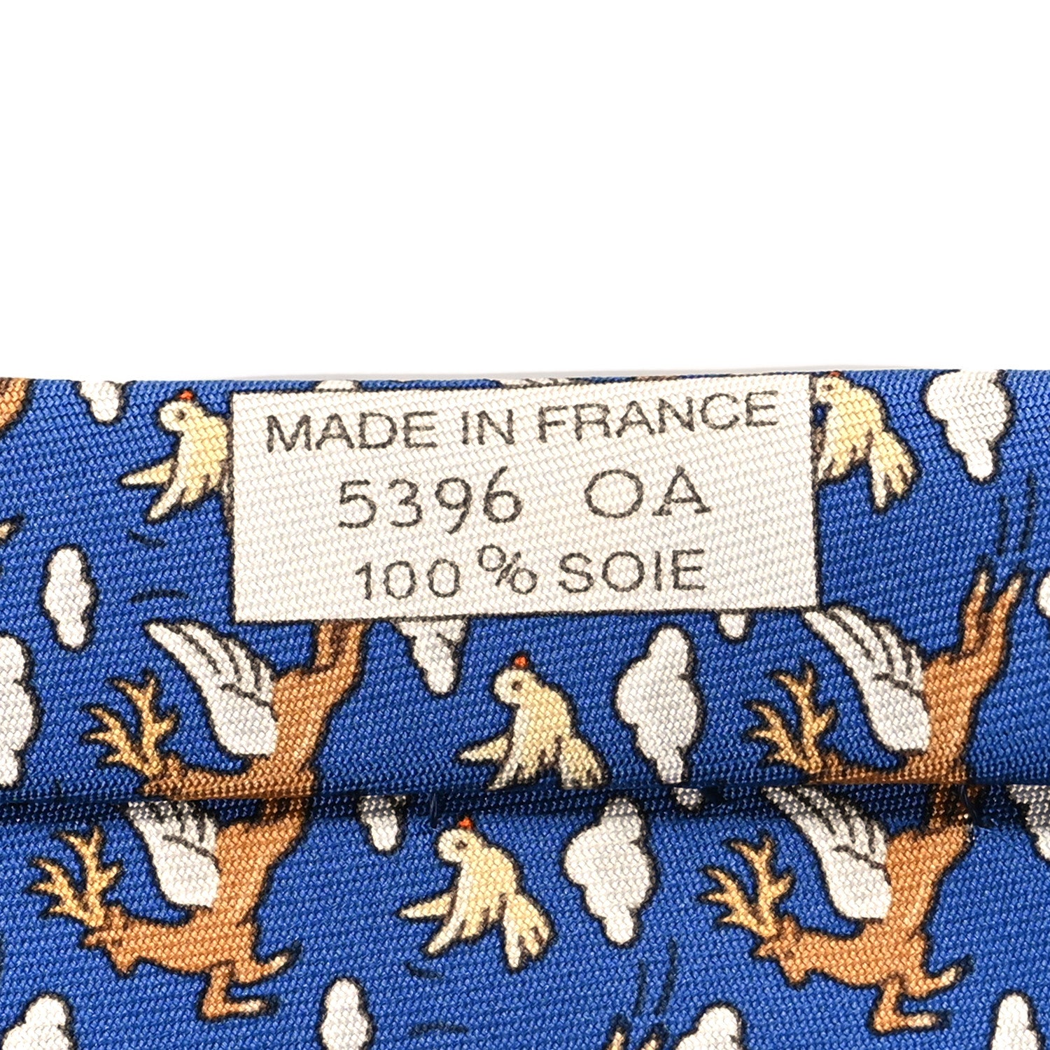 Hermes Printed Silk Mens Neck Tie Bleu 4 of 5