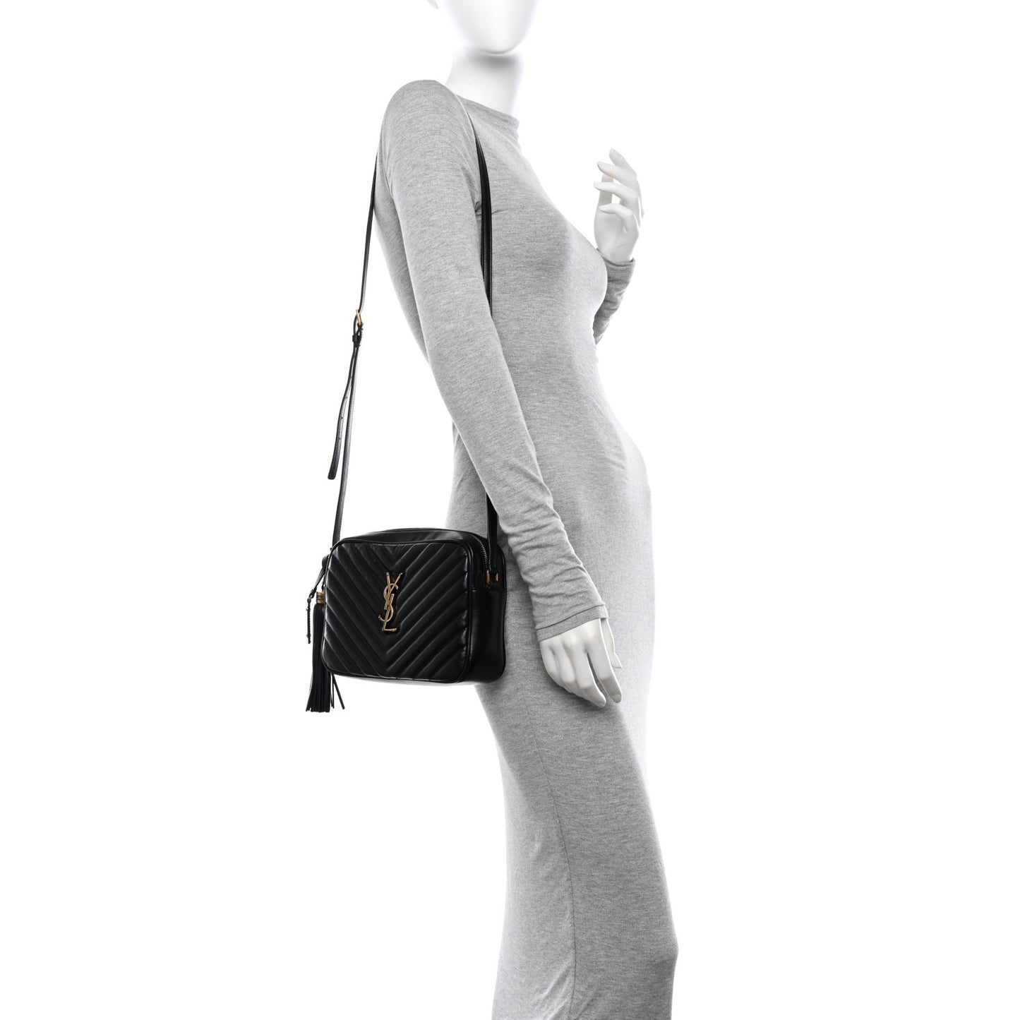 Calfskin Matelasse Monogram Lou Camera Bag Black