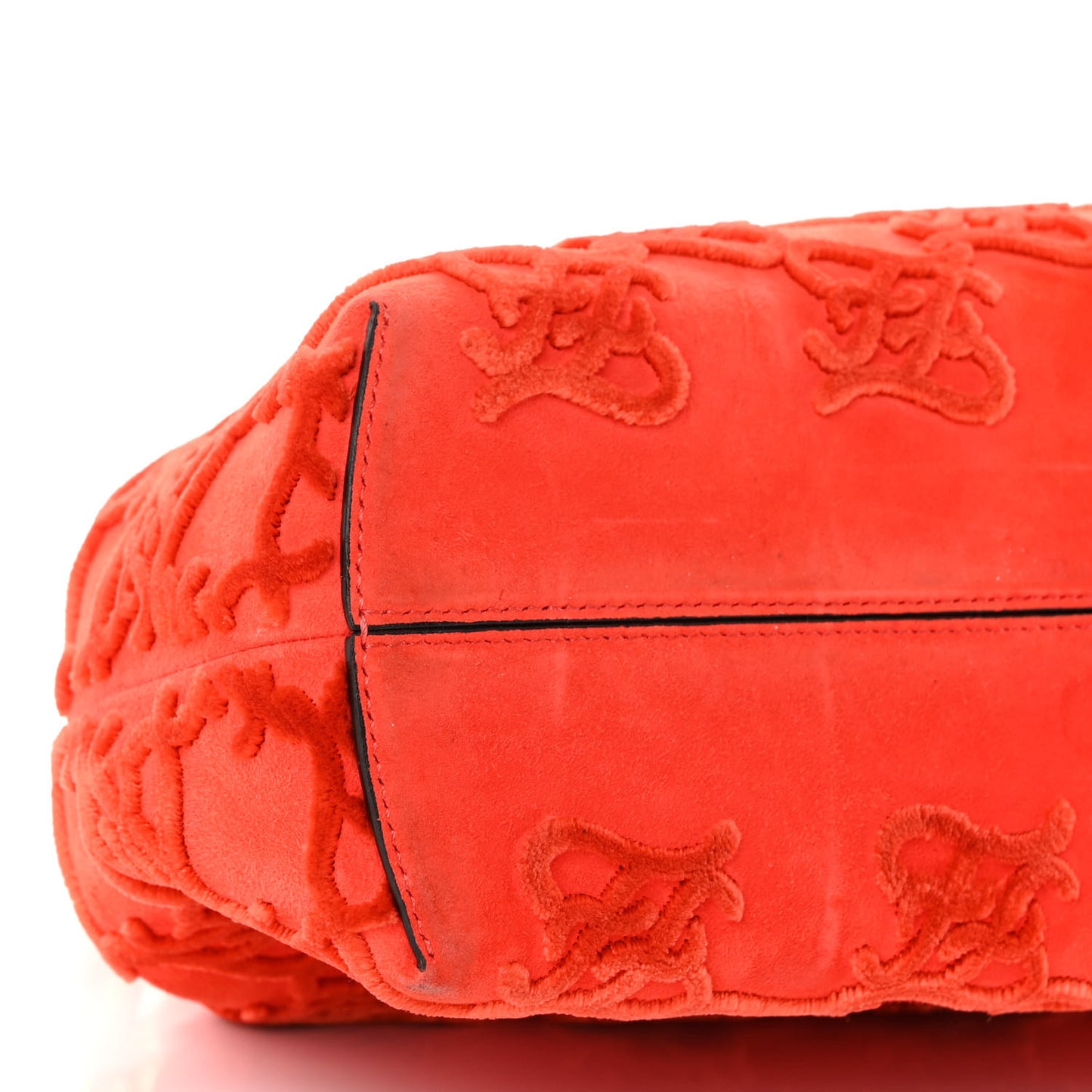Camoscio Karligraphy Embroidered Medium Fendi First Tulipano