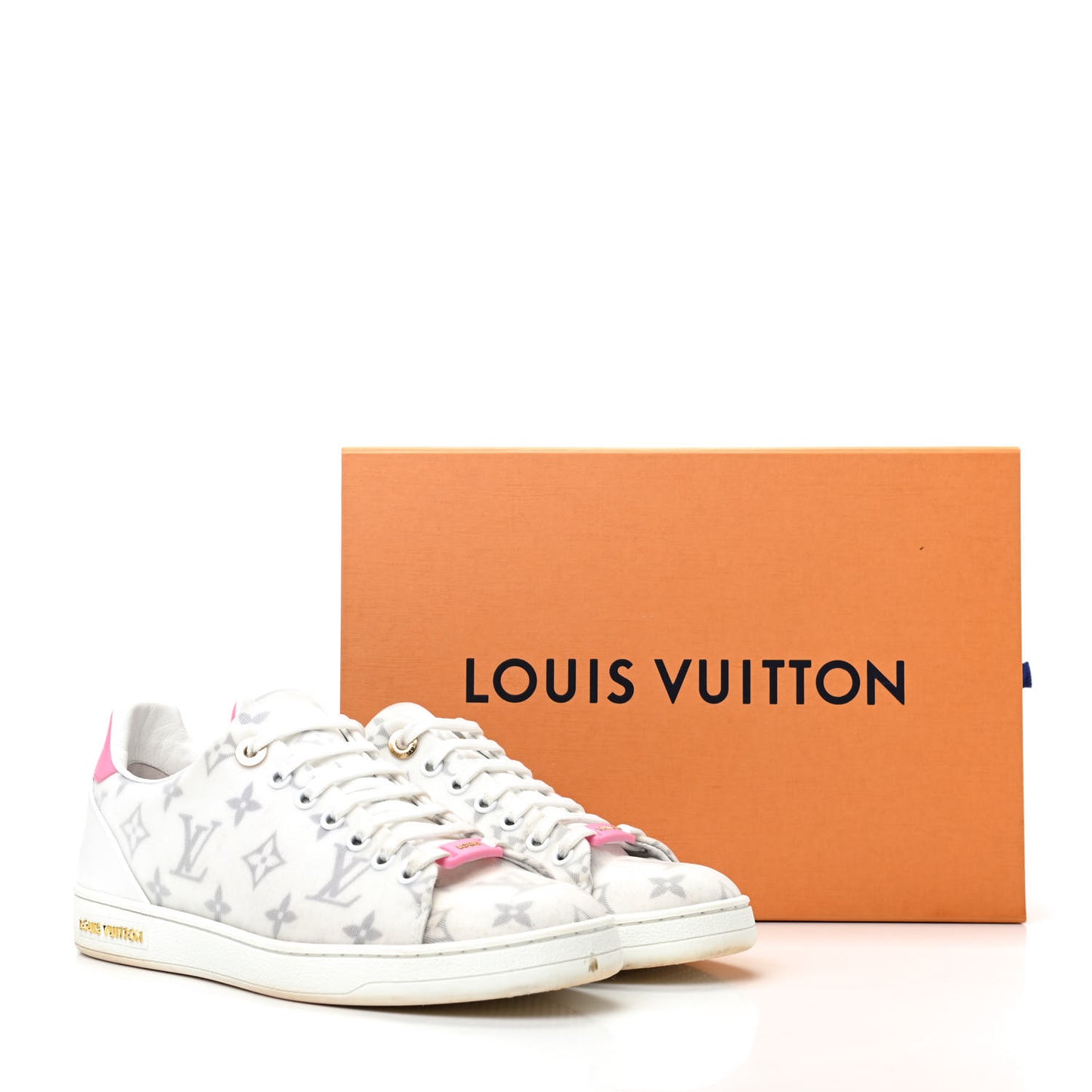 Technical Fabric Calfskin Monogram Frontrow Sneakers 39 Pink
