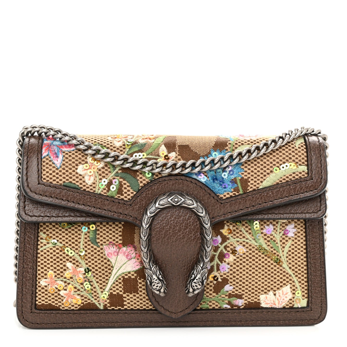 Monogram Jumbo GG Textured Dollar Calfskin Embroidered Super Mini Dionysus Shoulder Bag Camel Ebony New Acero Multicolor