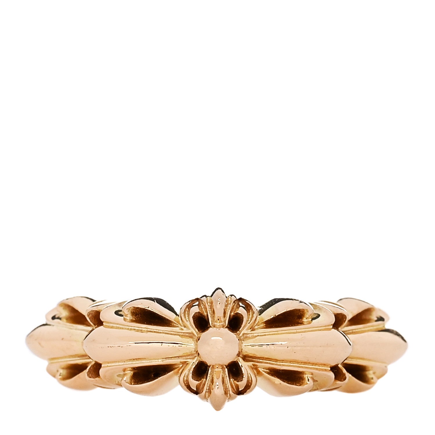 Chrome Hearts 22K Yellow Gold Floral Cross Ring 50 5.25 1768718 