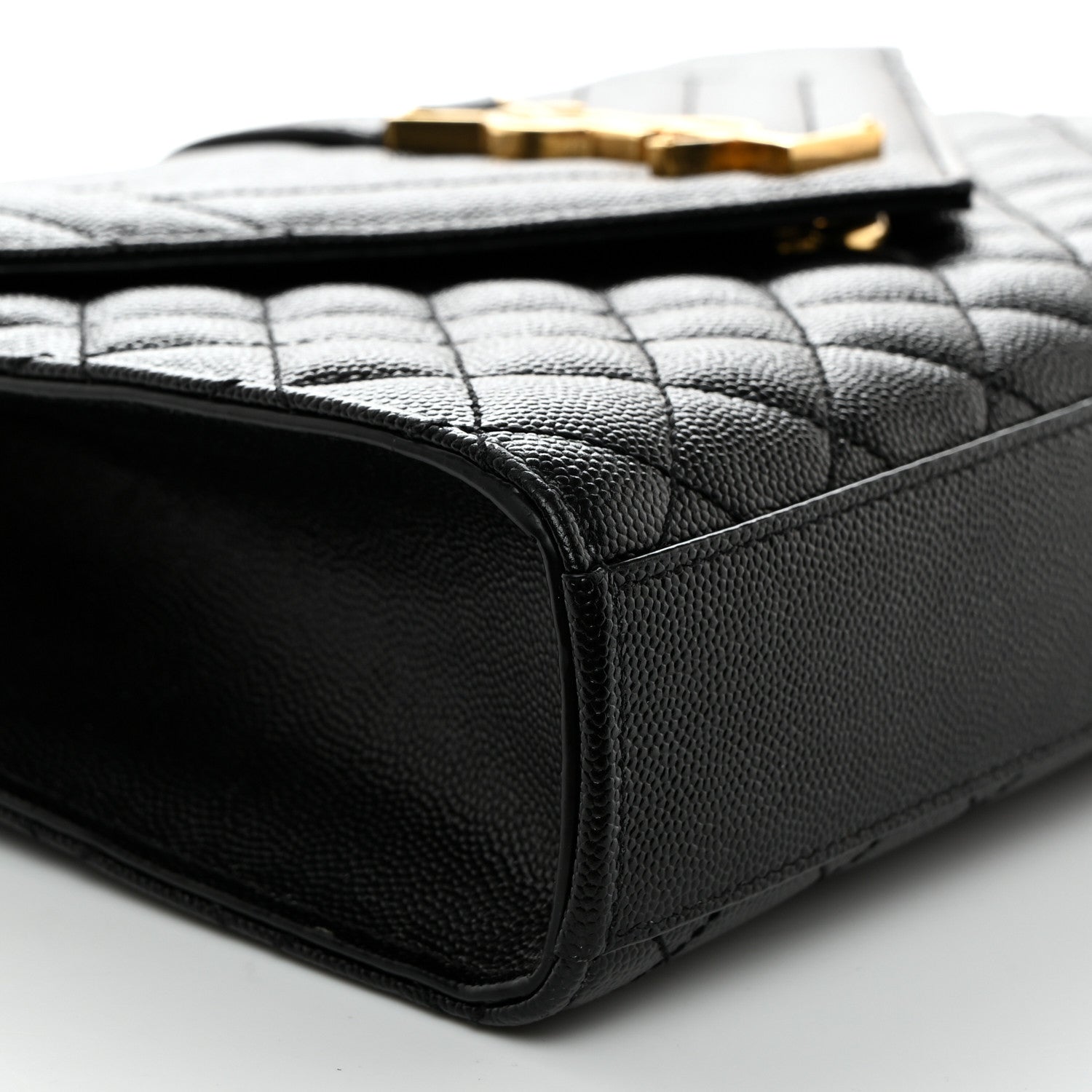 Saint Laurent Grain De Poudre Textured Mixed Matelasse Triquilt Medium Monogram Satchel Black 8 of 9