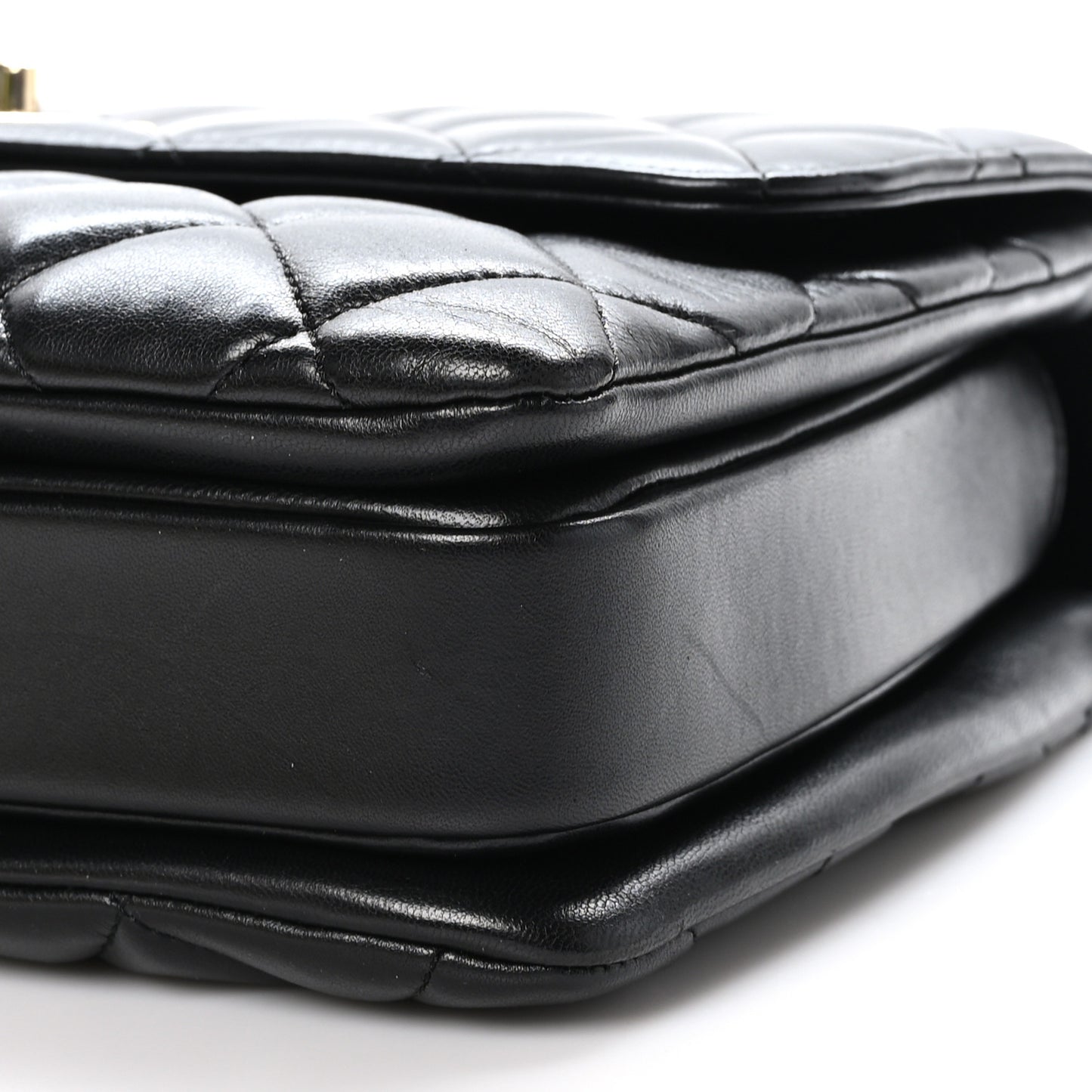 Lambskin Quilted Medium Trendy CC Flap Dual Handle Bag Black