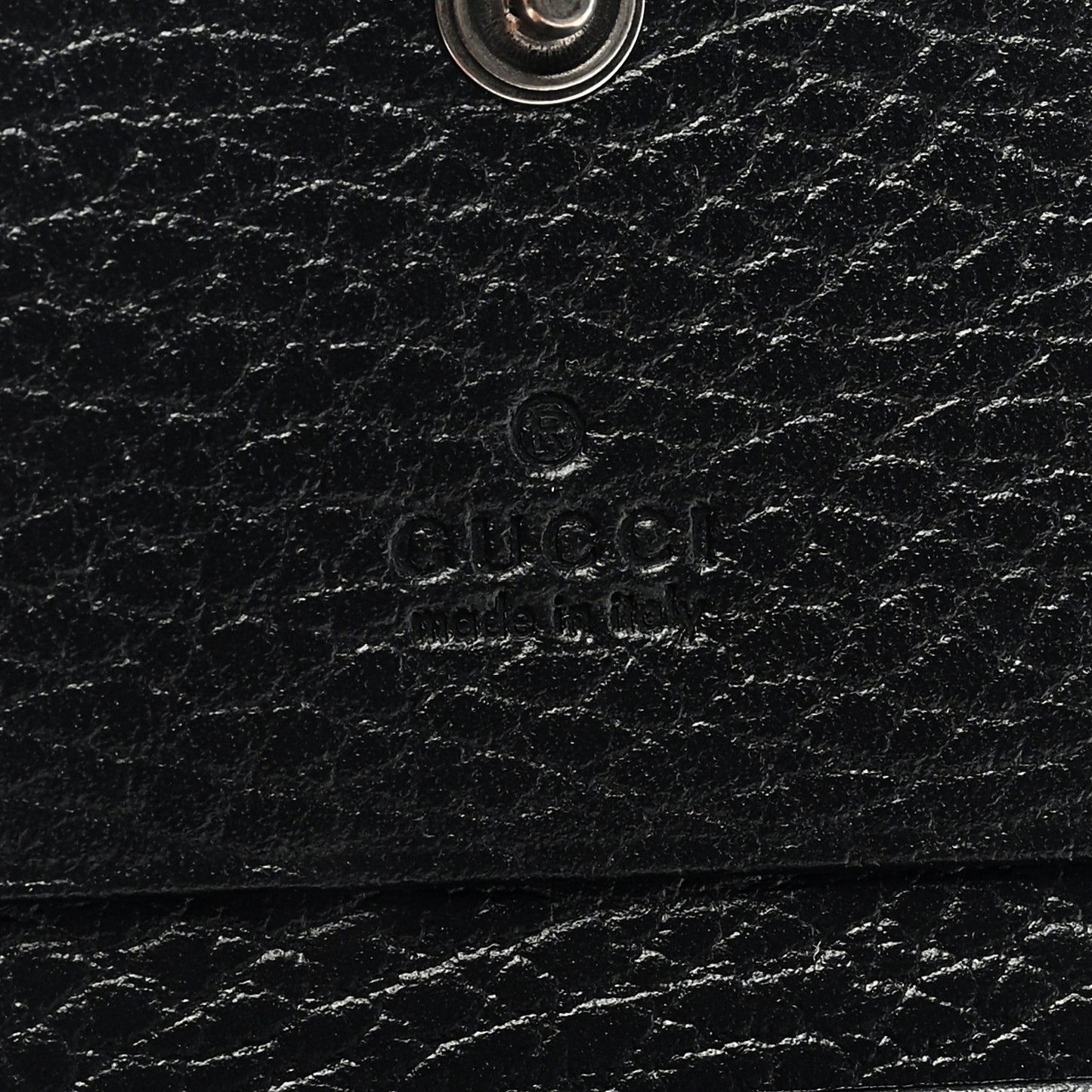 Dollar Calfskin Enamel Monochrome GG Marmont Card Case Black