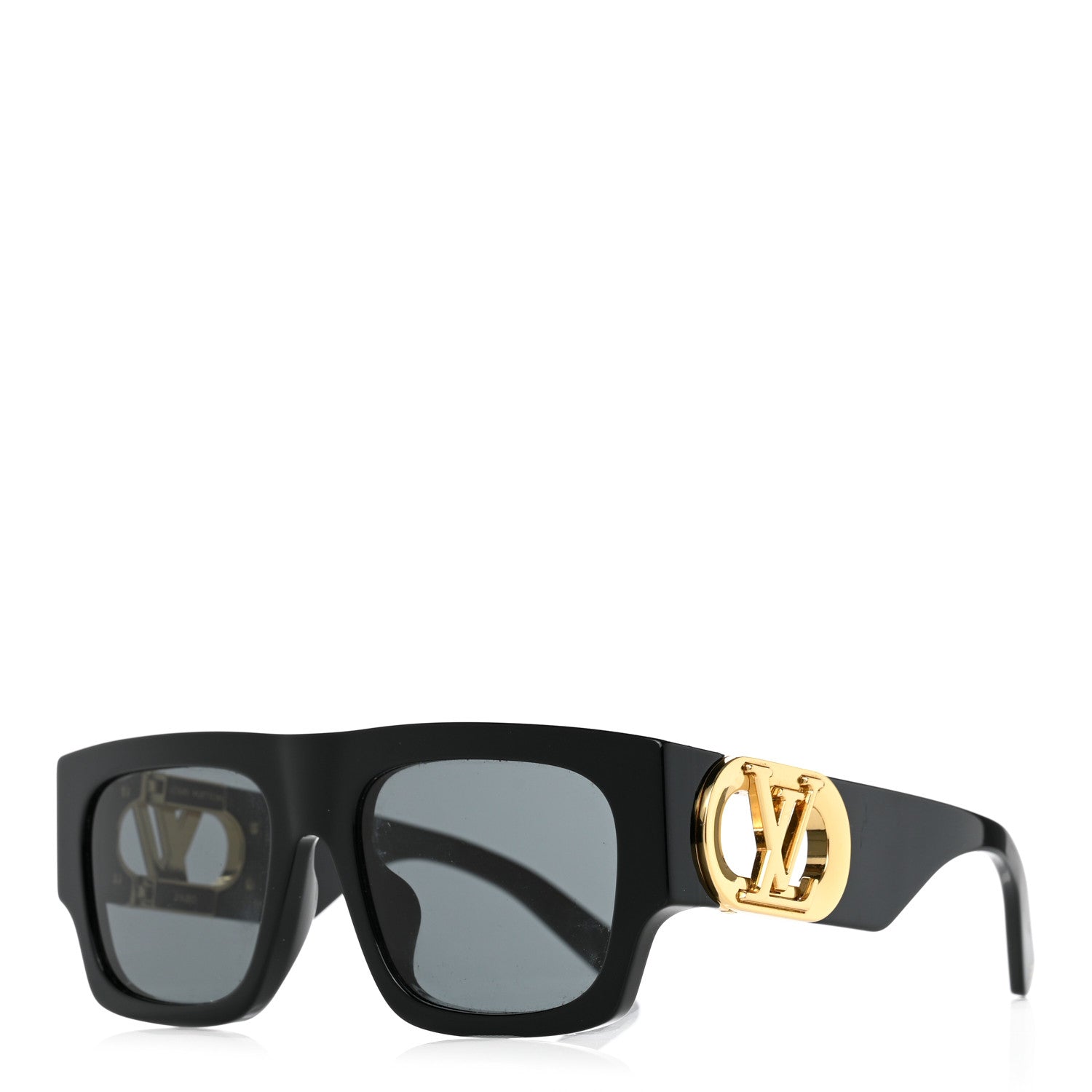 Louis Vuitton Acetate LV Link Square Sunglasses Z1478E Black