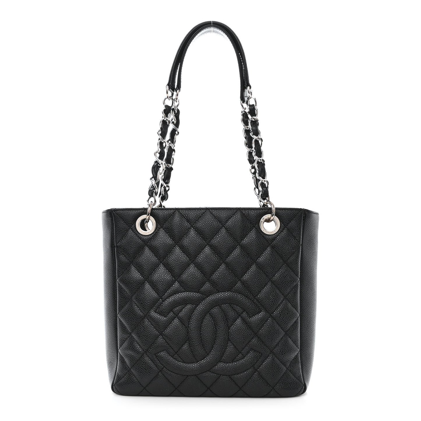 Caviar Quilted Petit Shopping Tote PST Black