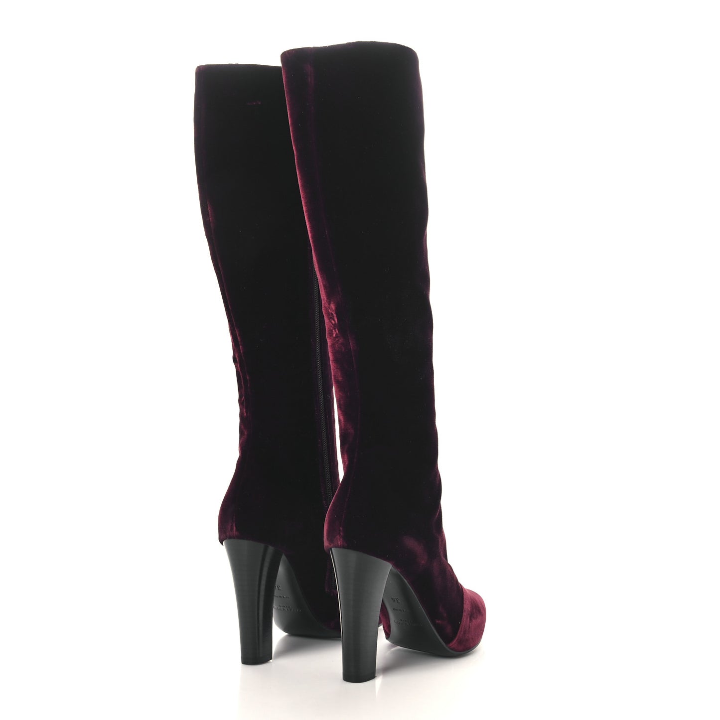 Velvet Lily Thigh High Boots 36 Burgundy