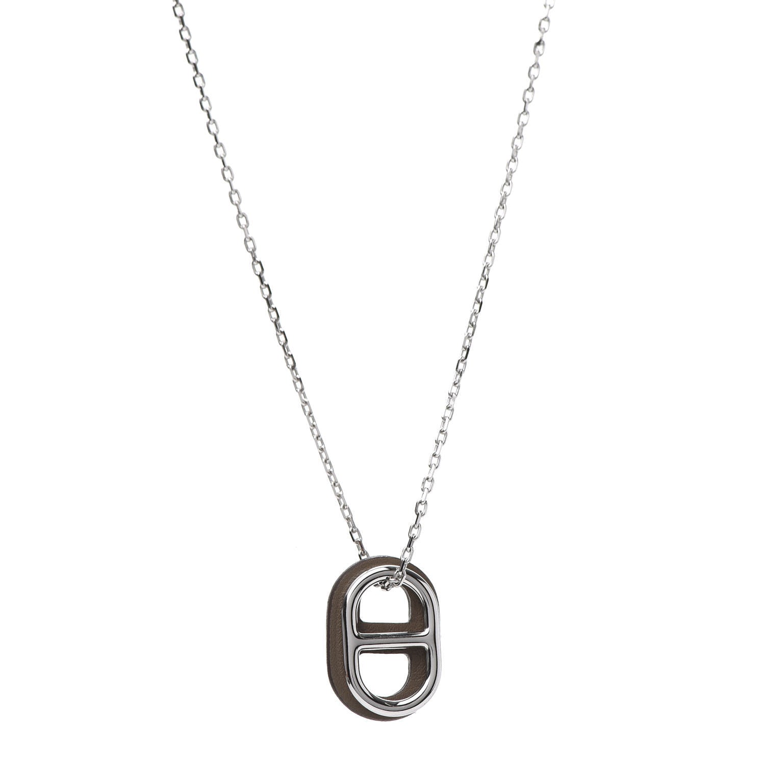 Hermes Swift O'Maillon Pendant Necklace Etoupe 1 of 8