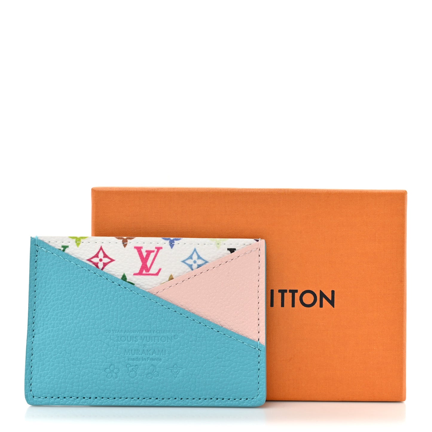 LV X TM Monogram Multicolor Criss-Cross Card Holder Kabira Blue Rose