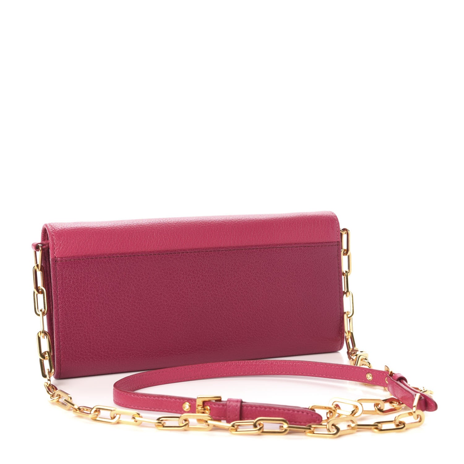 Miu Miu Goatskin Madras Bicolor Wallet On Chain Peonia Ametista 3 of 10
