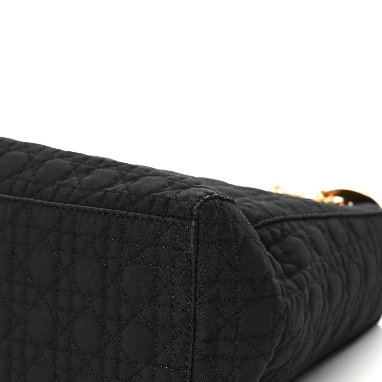 Nylon Cannage Medium Lady Dior Black