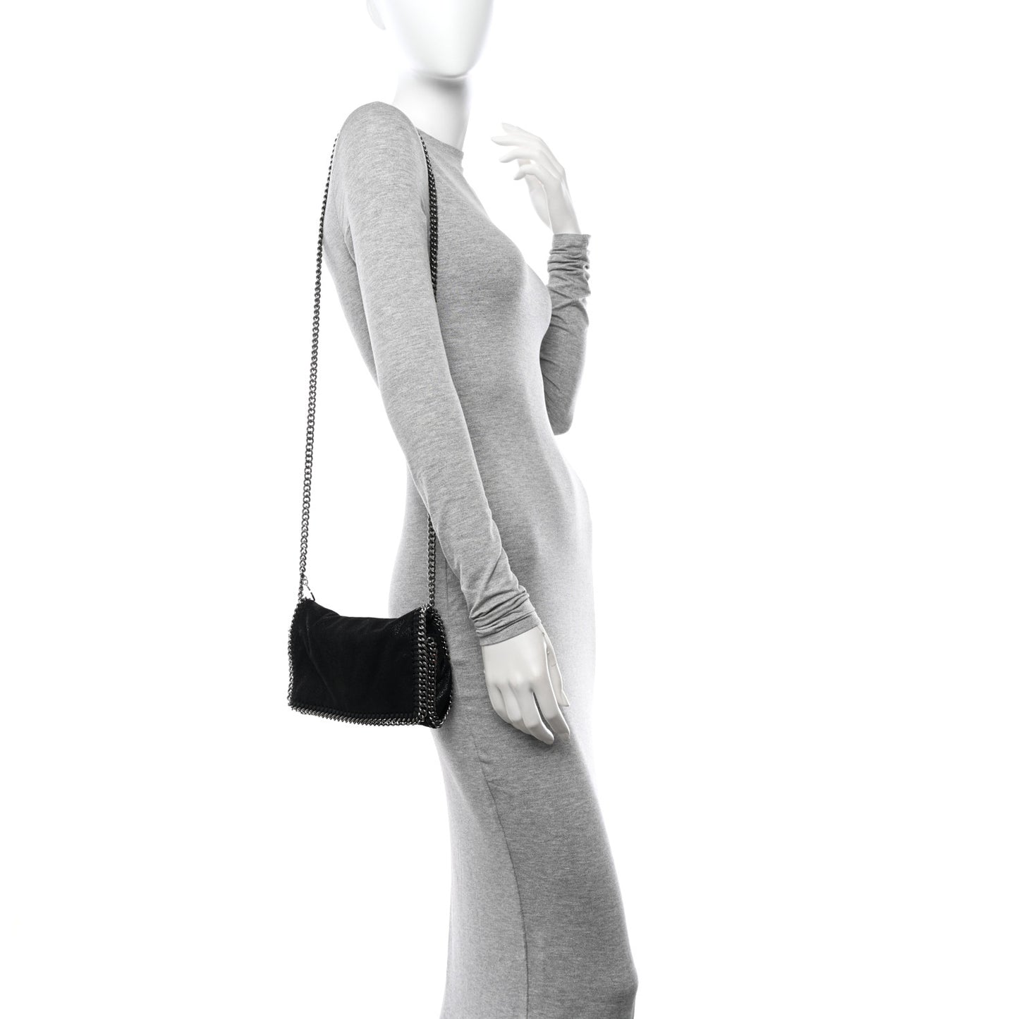 STELLA MCCARTNEY Shaggy Deer Falabella Crossbody Bag Black