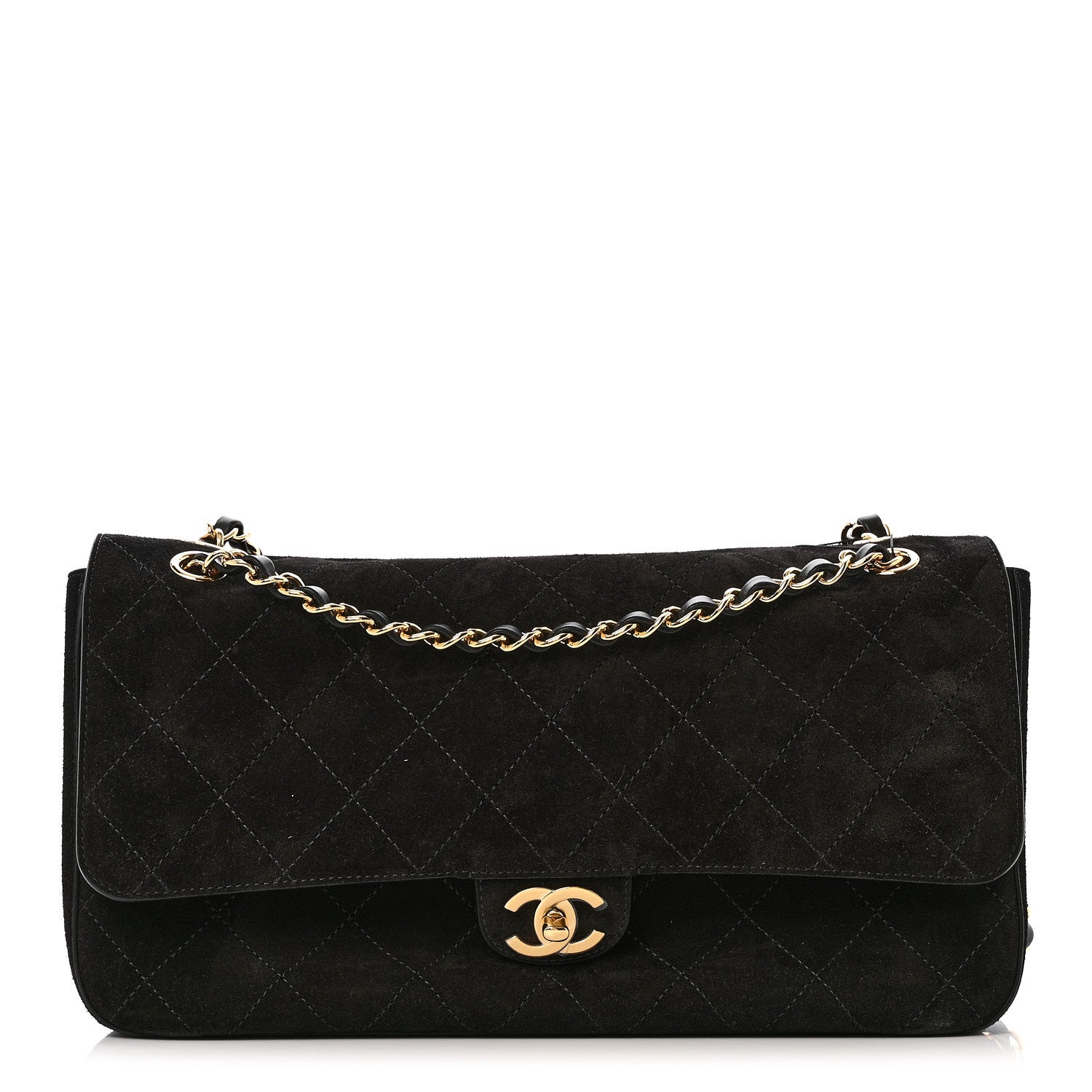 CHANEL エスパ Chanel Suede Calfskin Small Souplissimo Maxi Flap Black 1882577