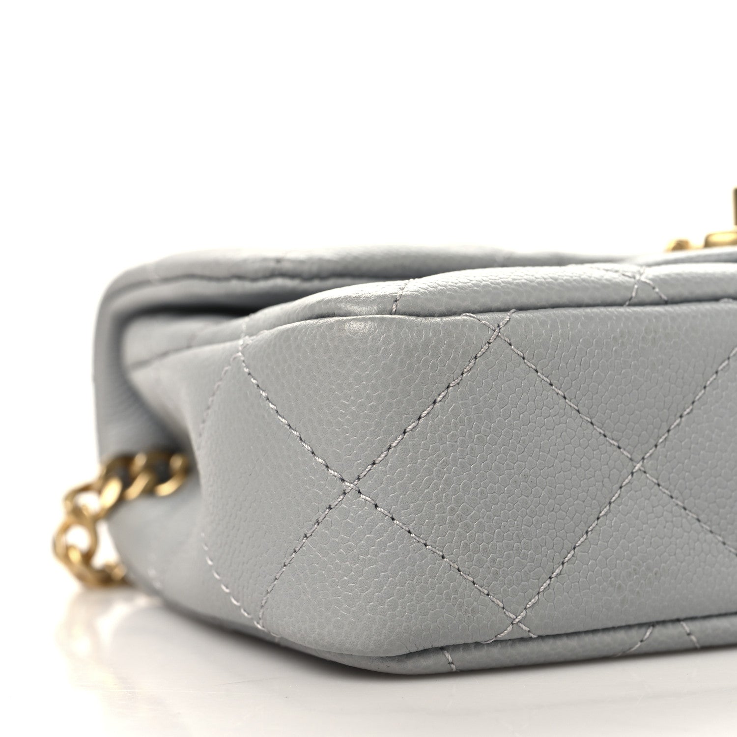 Chanel Caviar Quilted Mini Sweetheart Rectangular Flap Light Grey 9 of 10